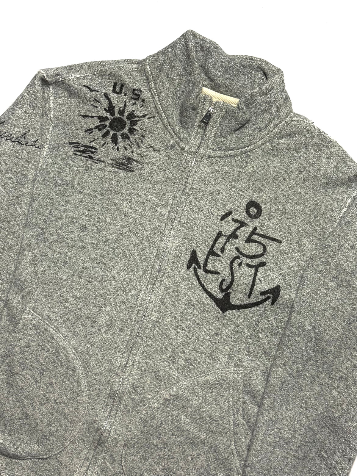 AVIREX Grey Zip Up Cardigan