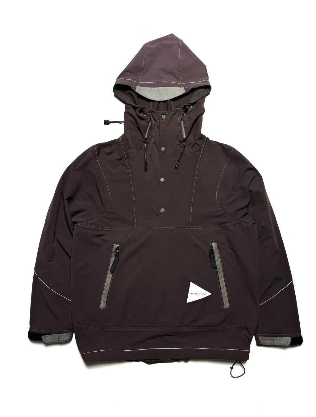And Wander Logo-Print Nylon Hooded Anorak Parka Maroon