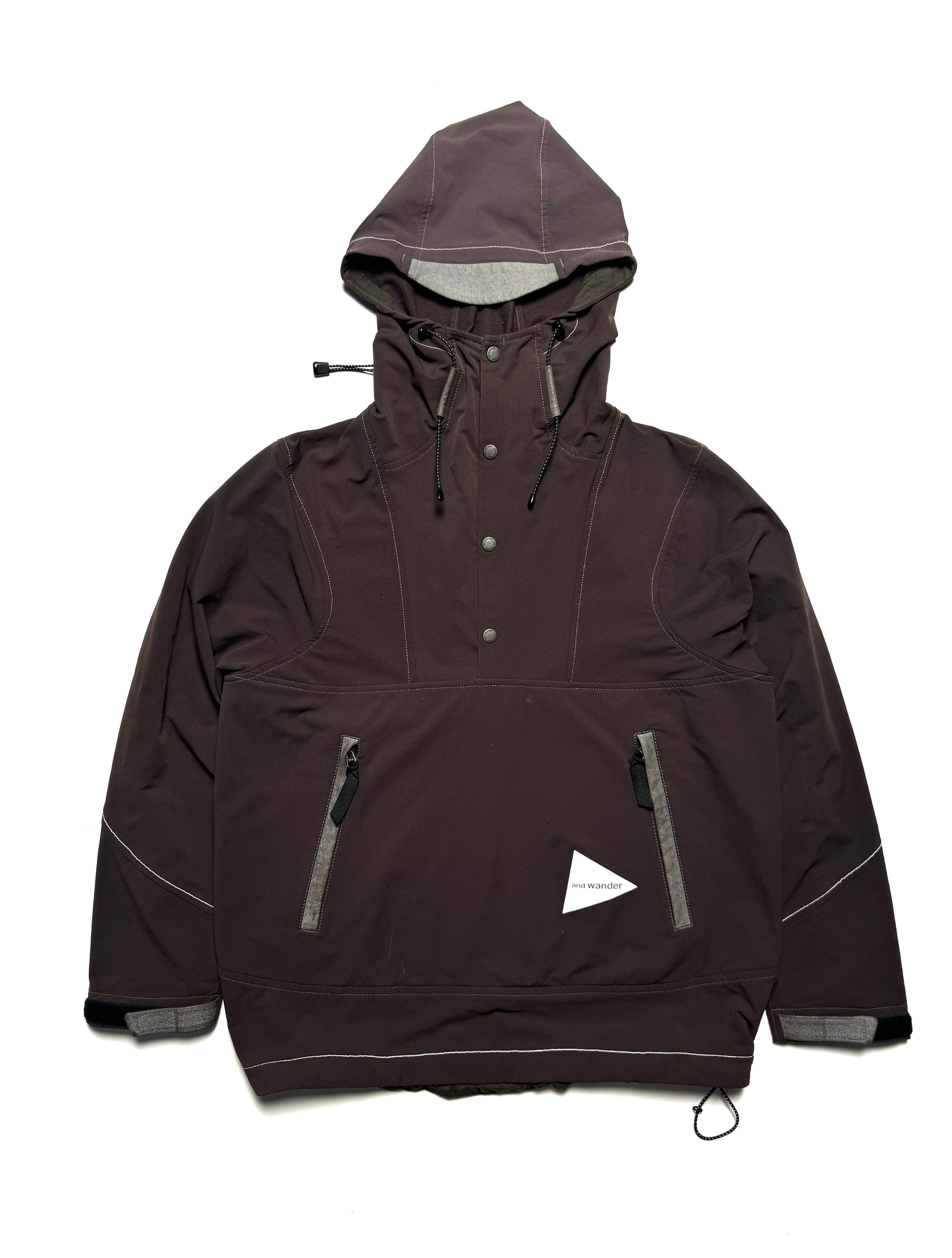 And Wander Logo-Print Nylon Hooded Anorak Parka Maroon
