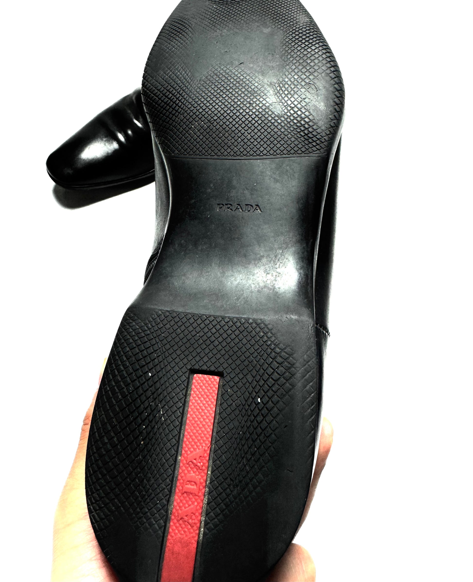 Prada Linea Rossa Black Leather Boot