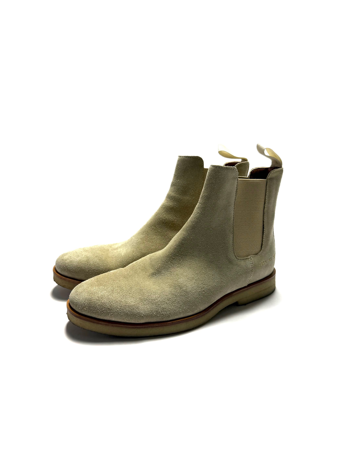 Common Projects Beige Tan Brown Suede Leather Chelsea Boots