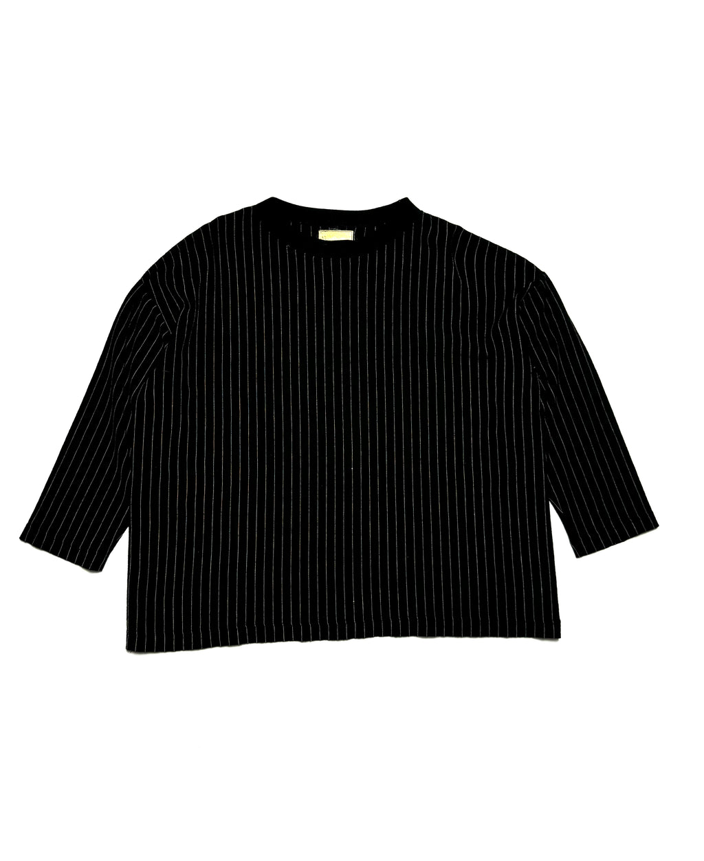 Y's Yohji Yamamoto Black Wool Stripe Long Sleeve 90s