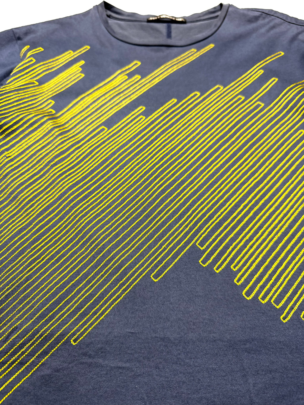 Issey Miyake Blue Yellow Stitching Tee