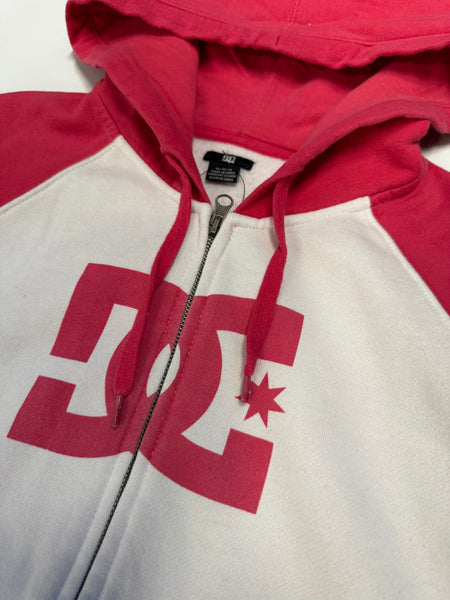 DC Pink White Zip Hoodie