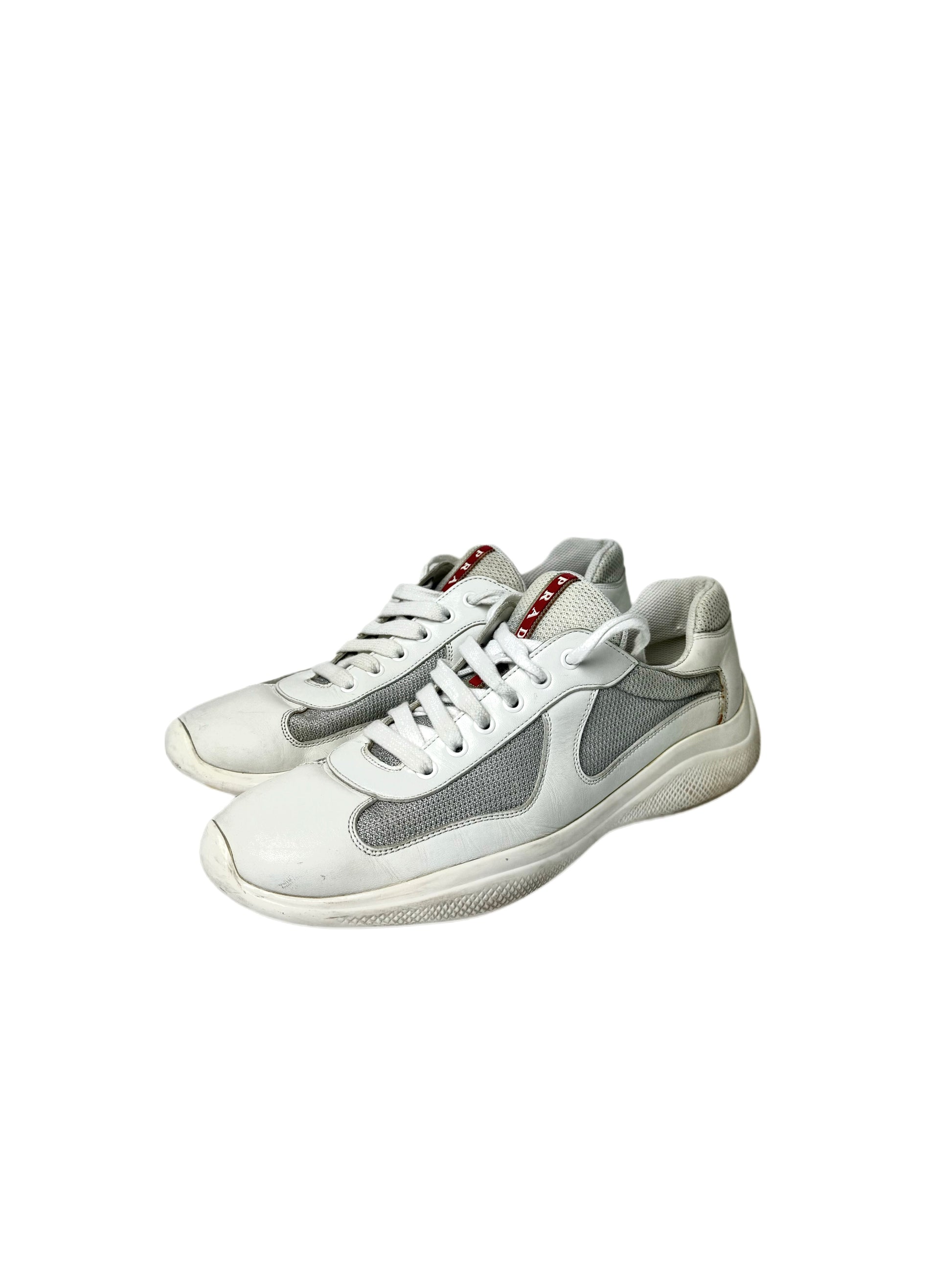 Prada White Grey Amercia’s Cup Shoes