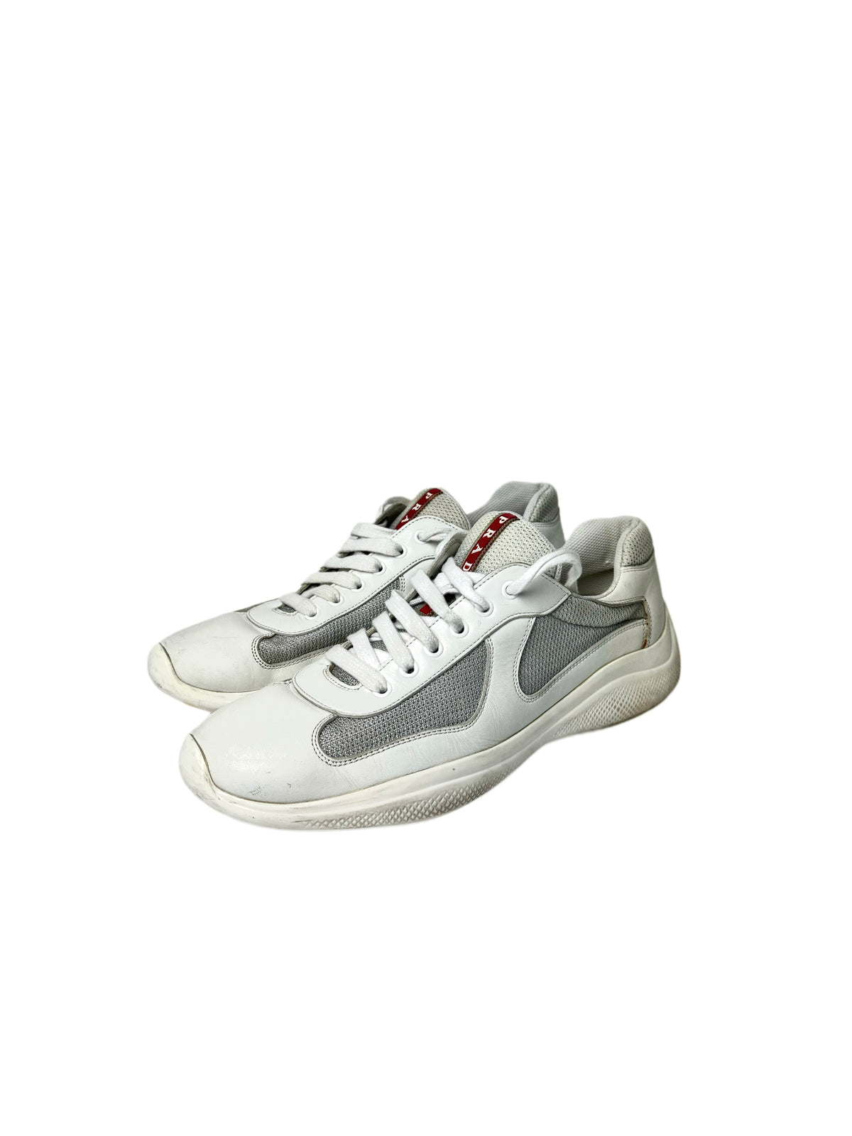 Prada White Grey Amercia’s Cup Shoes