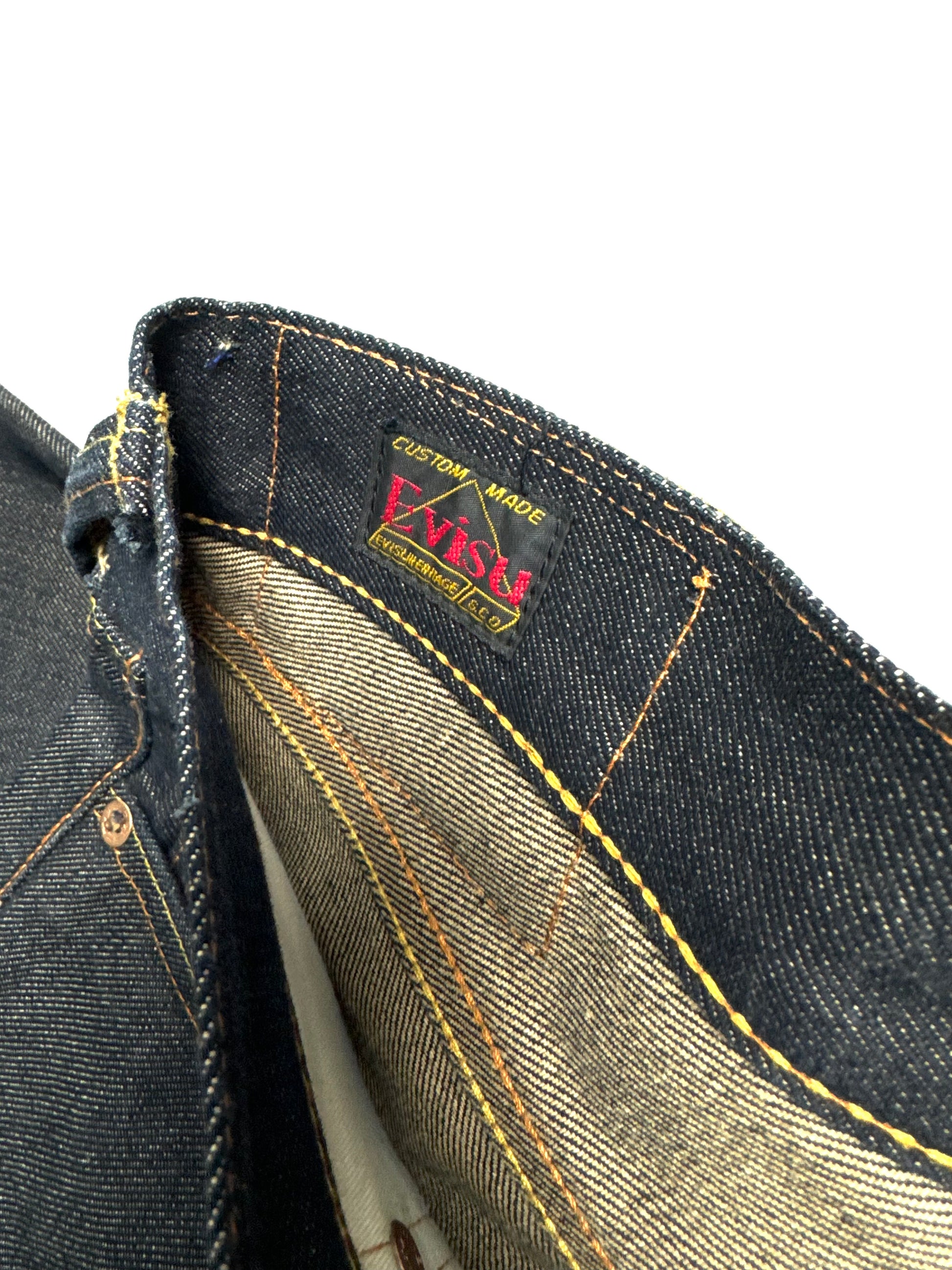 Evisu No.3 “艺妓” Pocket Straight Raw Denim Jean