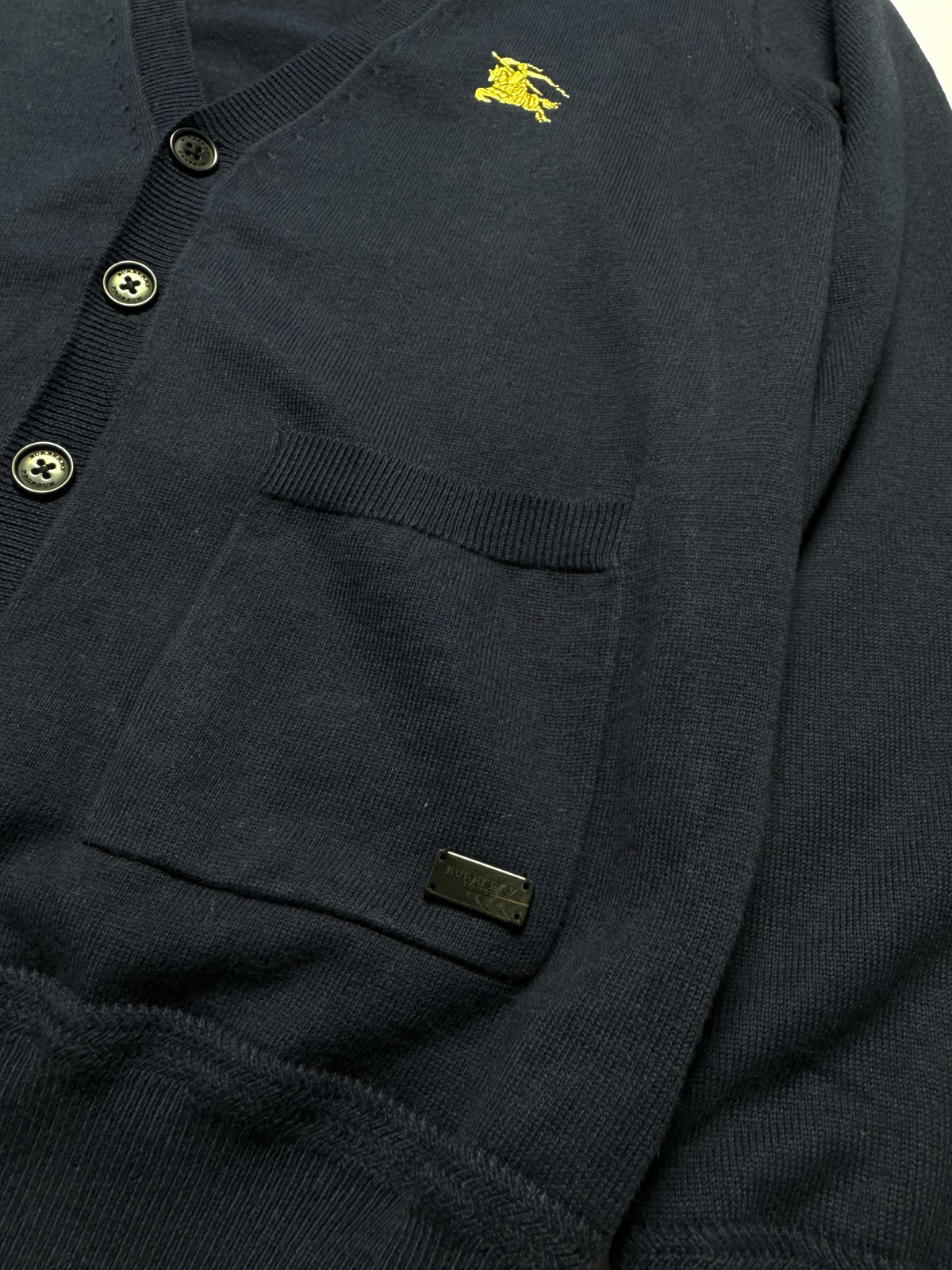 Burberry Navy Wool Cardigan