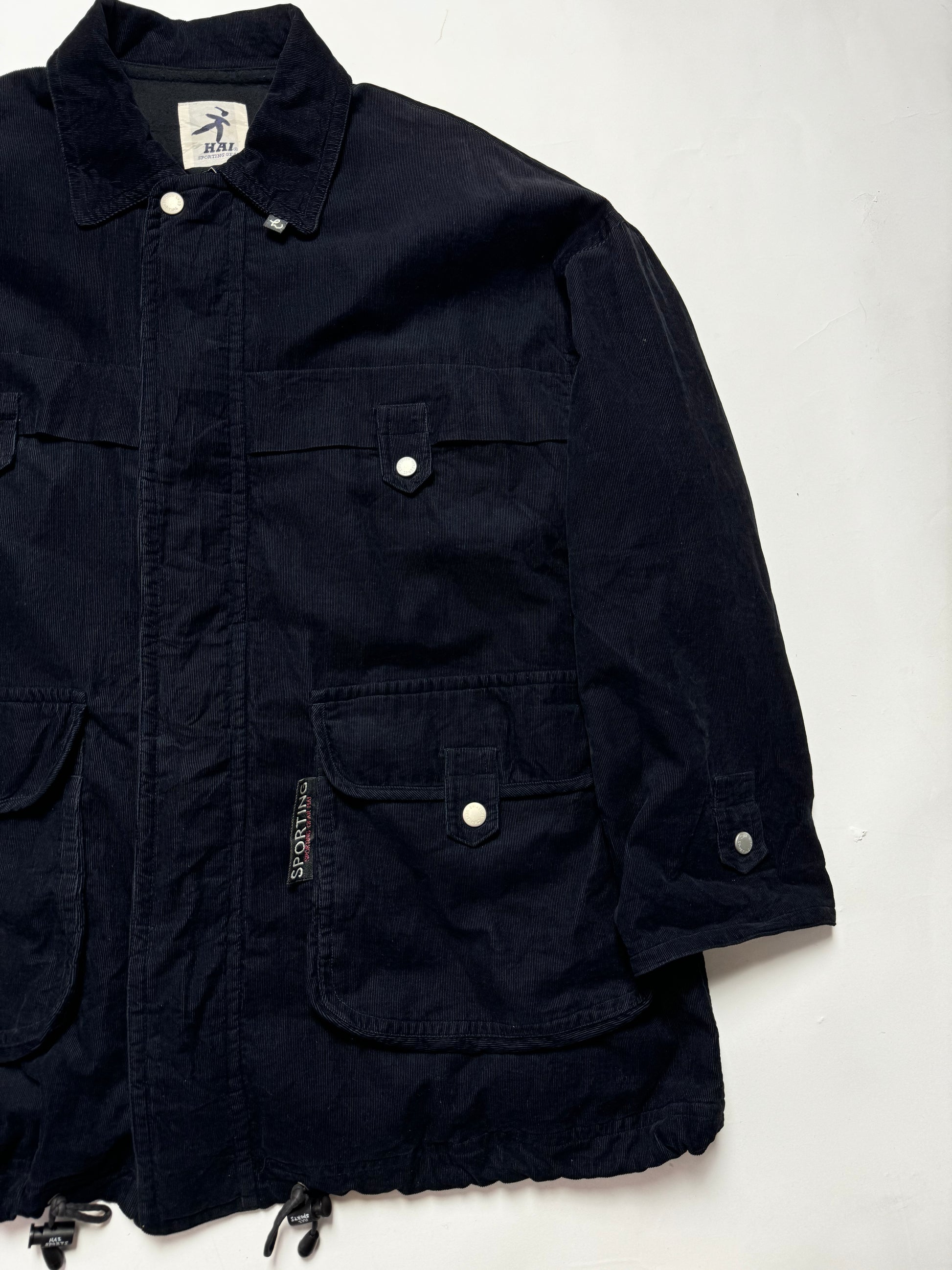 Issey Miyake Hai Sport Black Corduroy Coat 80s