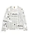 John Galliano 00s White Newspaper Long Sleeve