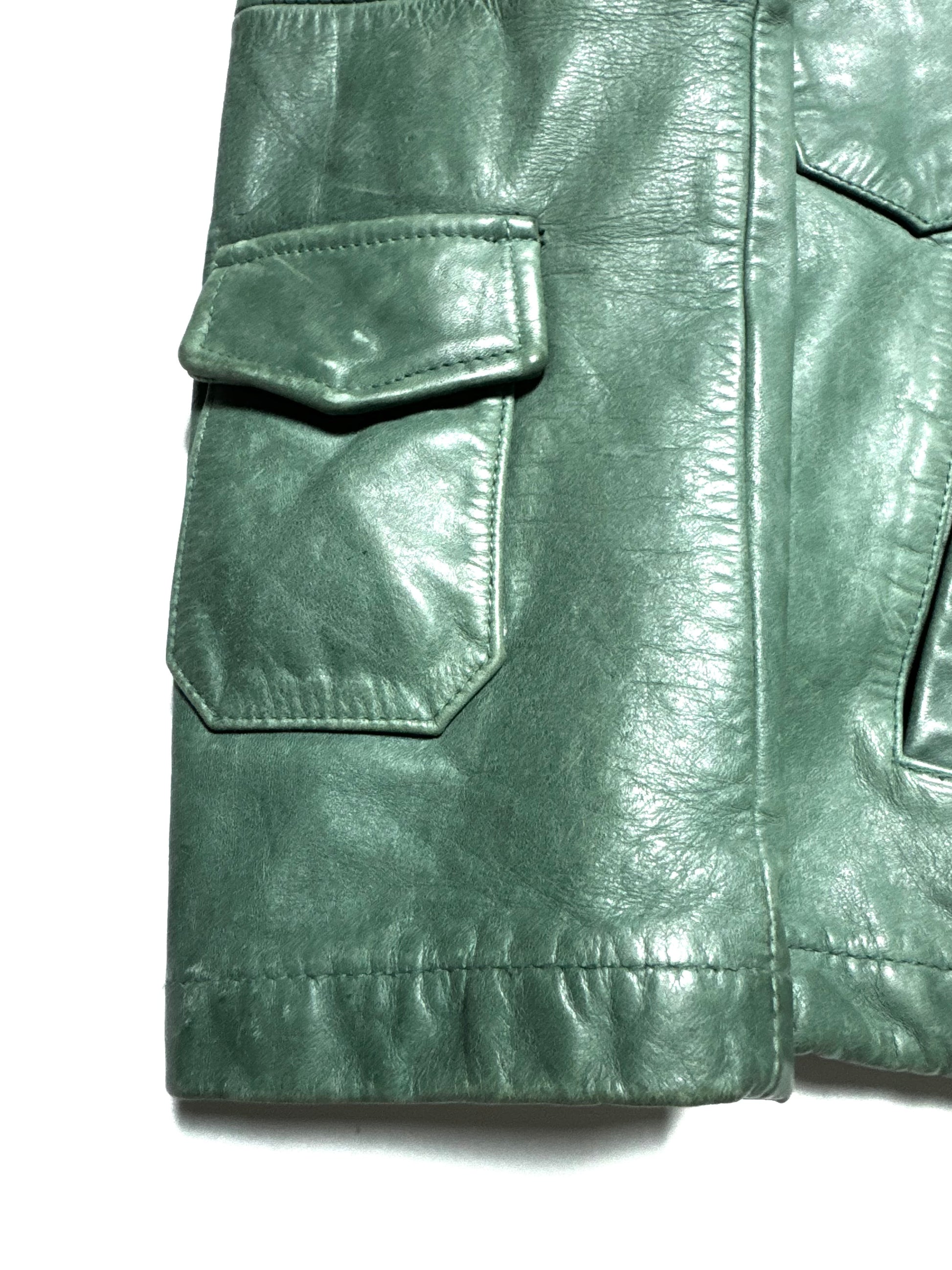 Avirex Green Leather Pilot Fly Jacket