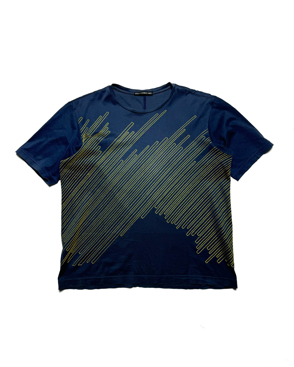 Issey Miyake Blue Yellow Stitching Tee