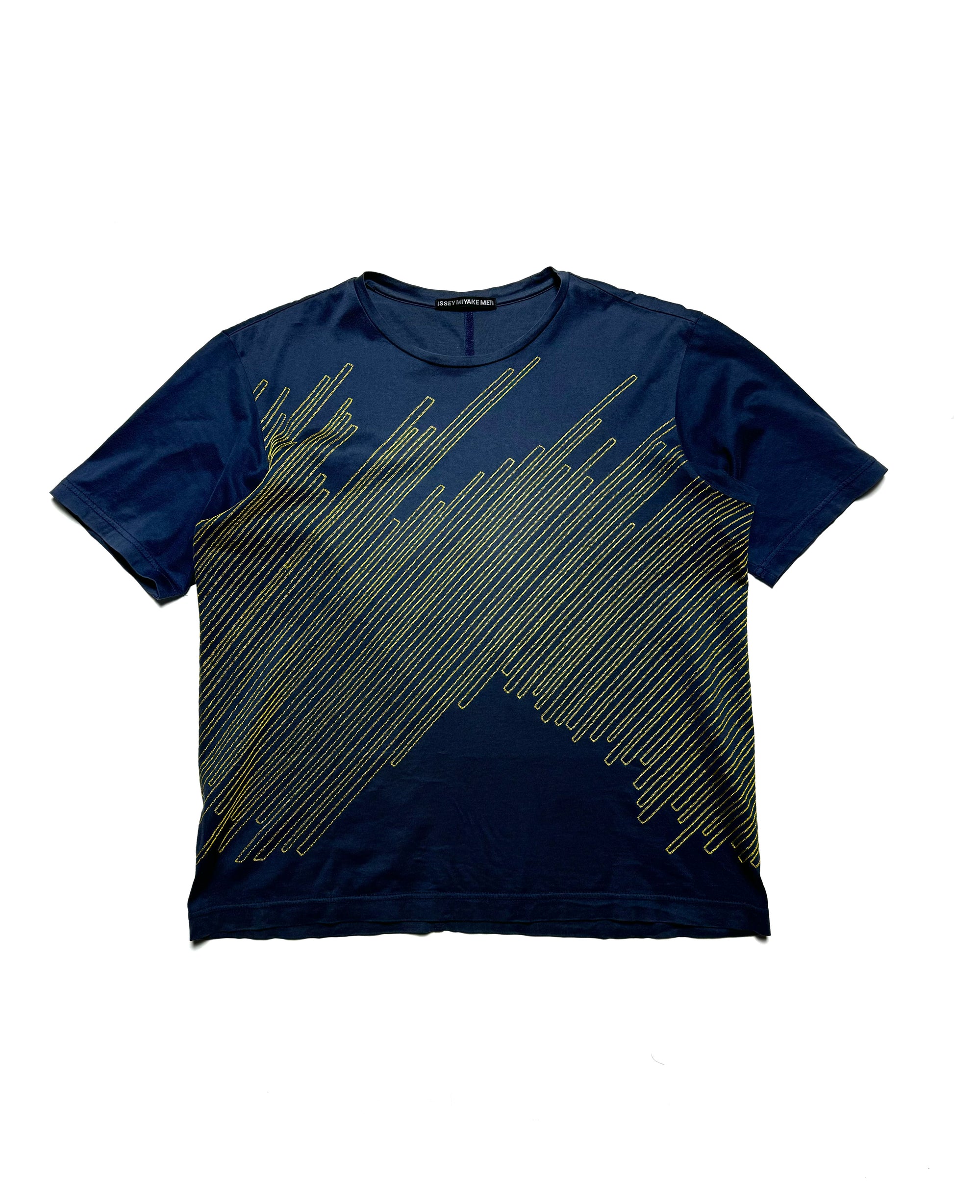 Issey Miyake Blue Yellow Stitching Tee