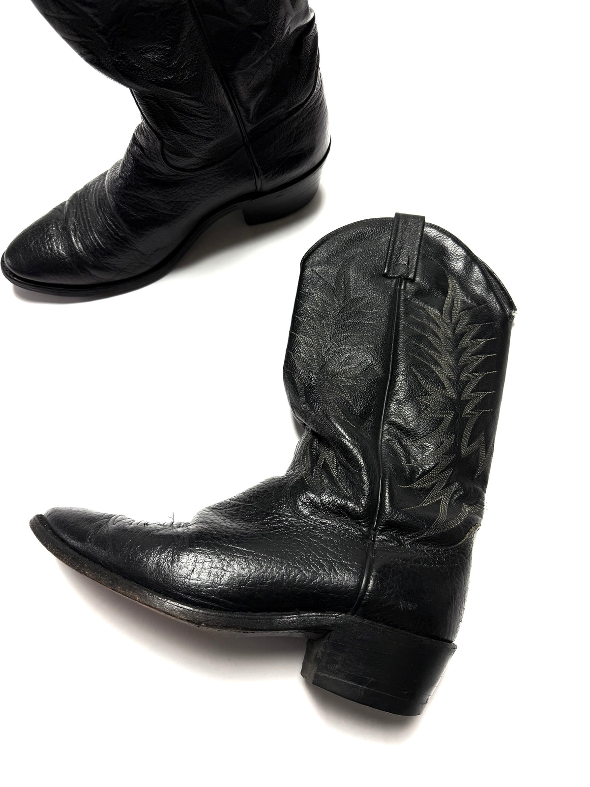 Dan Post Vintage Black Leather Cowboy Boots