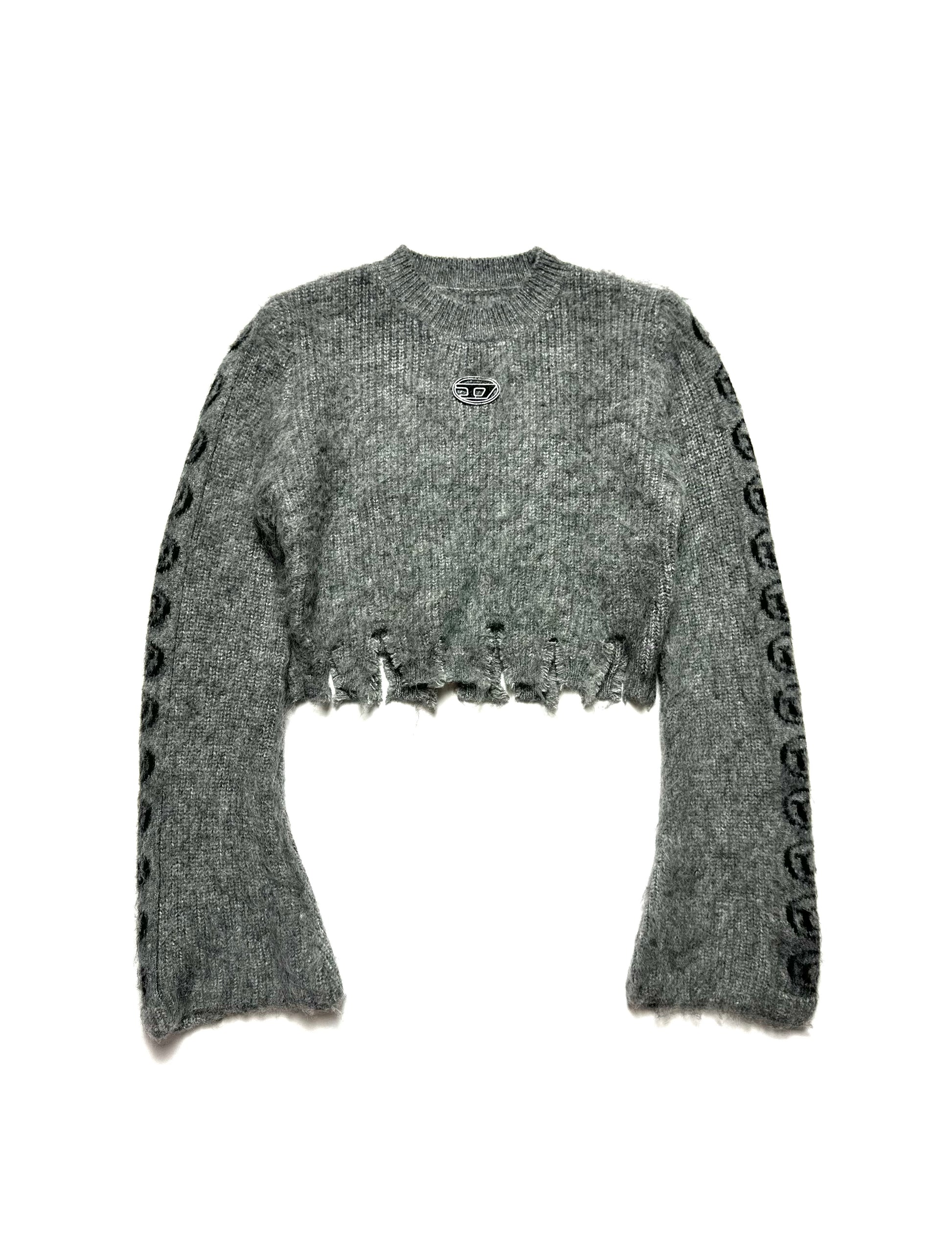 Diesel Cropped Distressed Knit Top