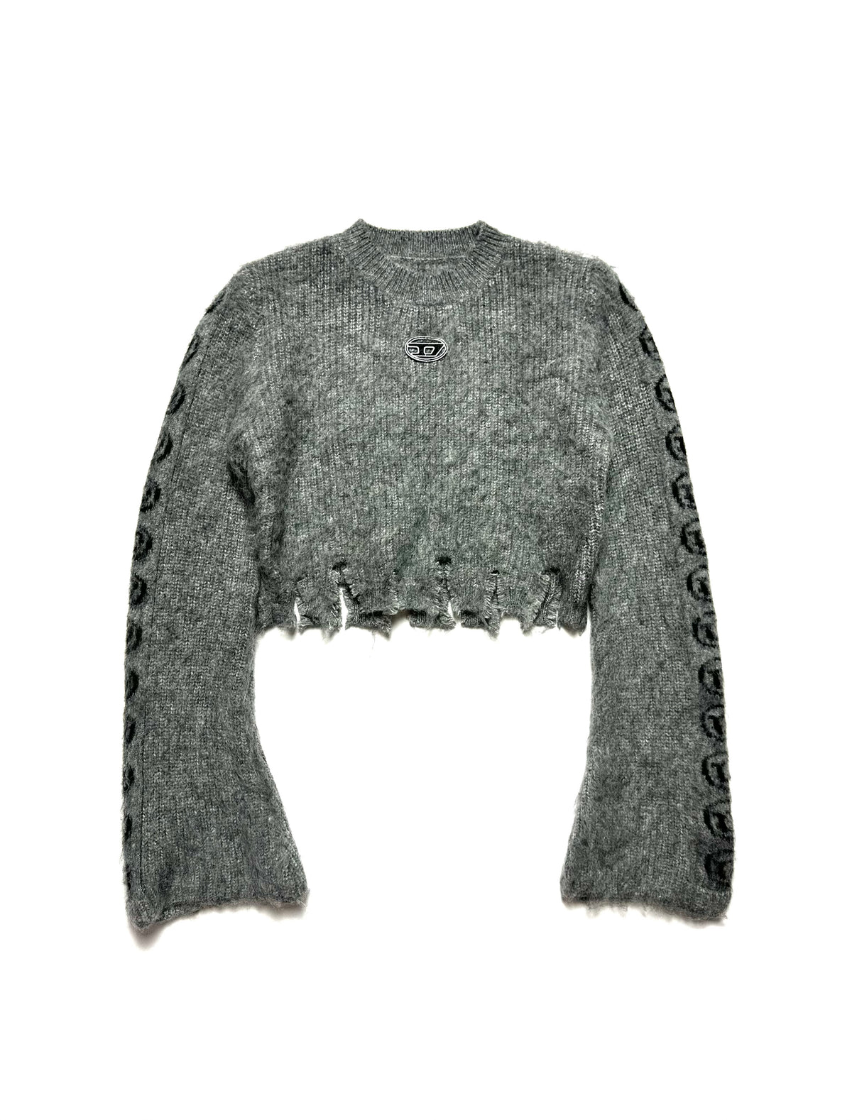 Diesel Cropped Distressed Knit Top