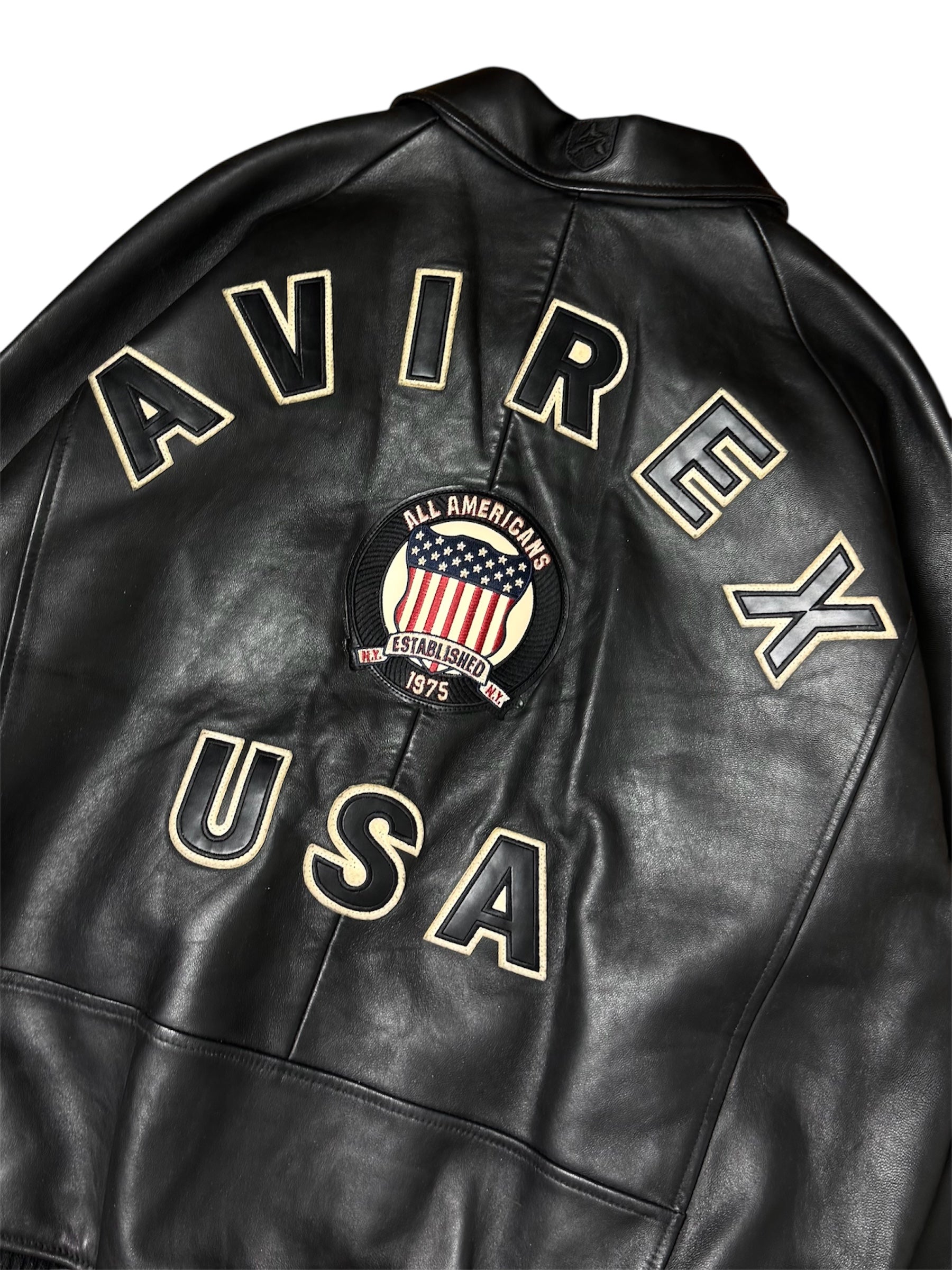 Avirex Black USA Leather Jacket