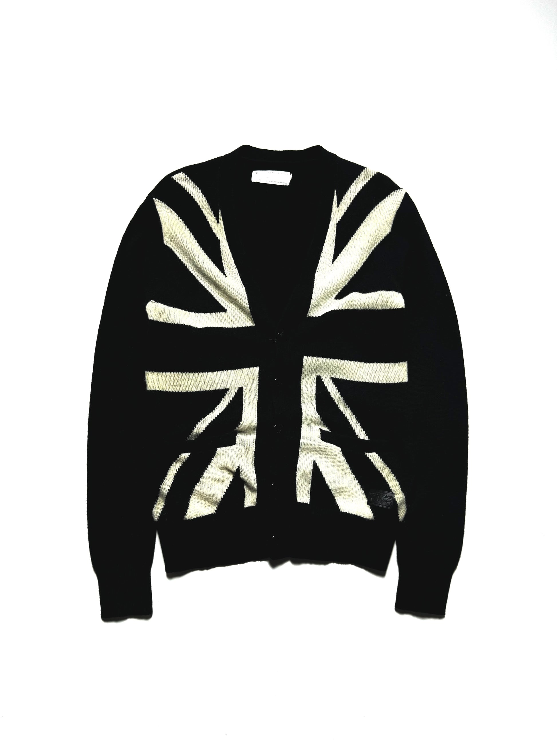 Black Chocolate Black Union Jack Wool Flag Cardigan