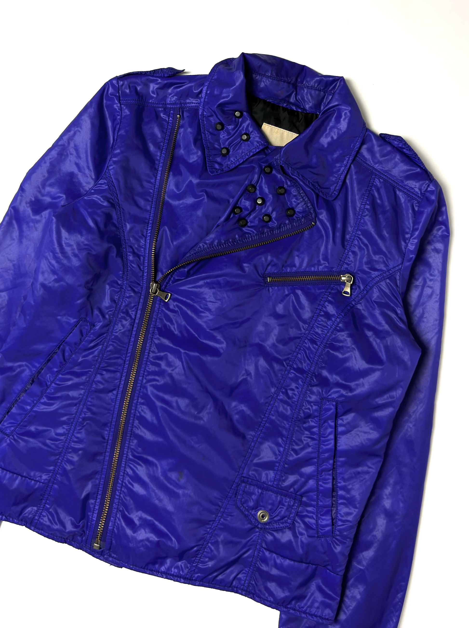Diesel Purple Nylon Biker Jacket