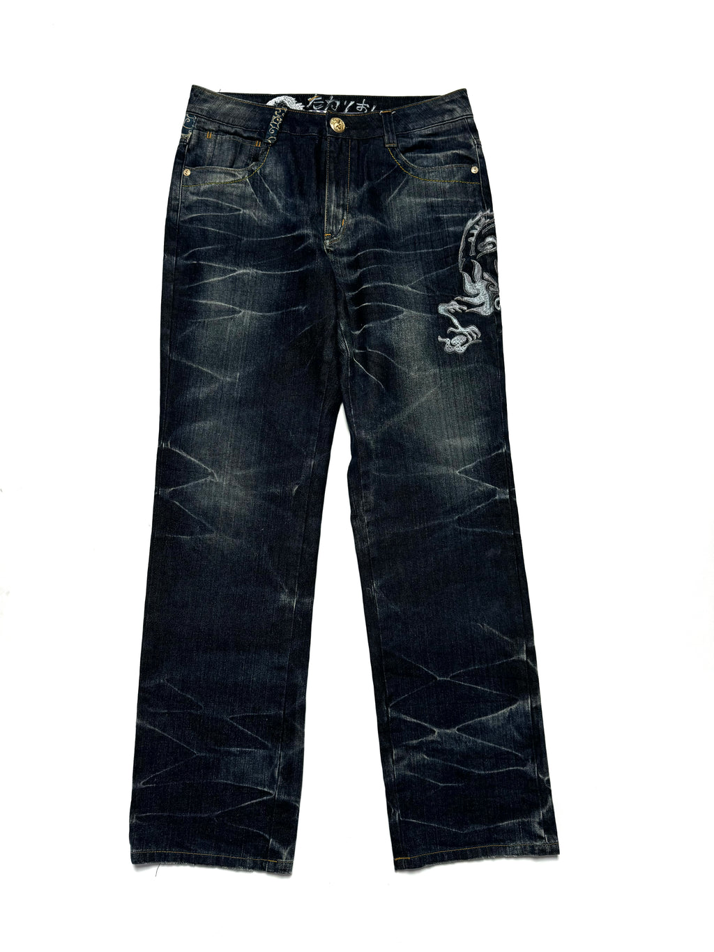 Big Train Y2K Japanese Washed Embroidery Denim Jean