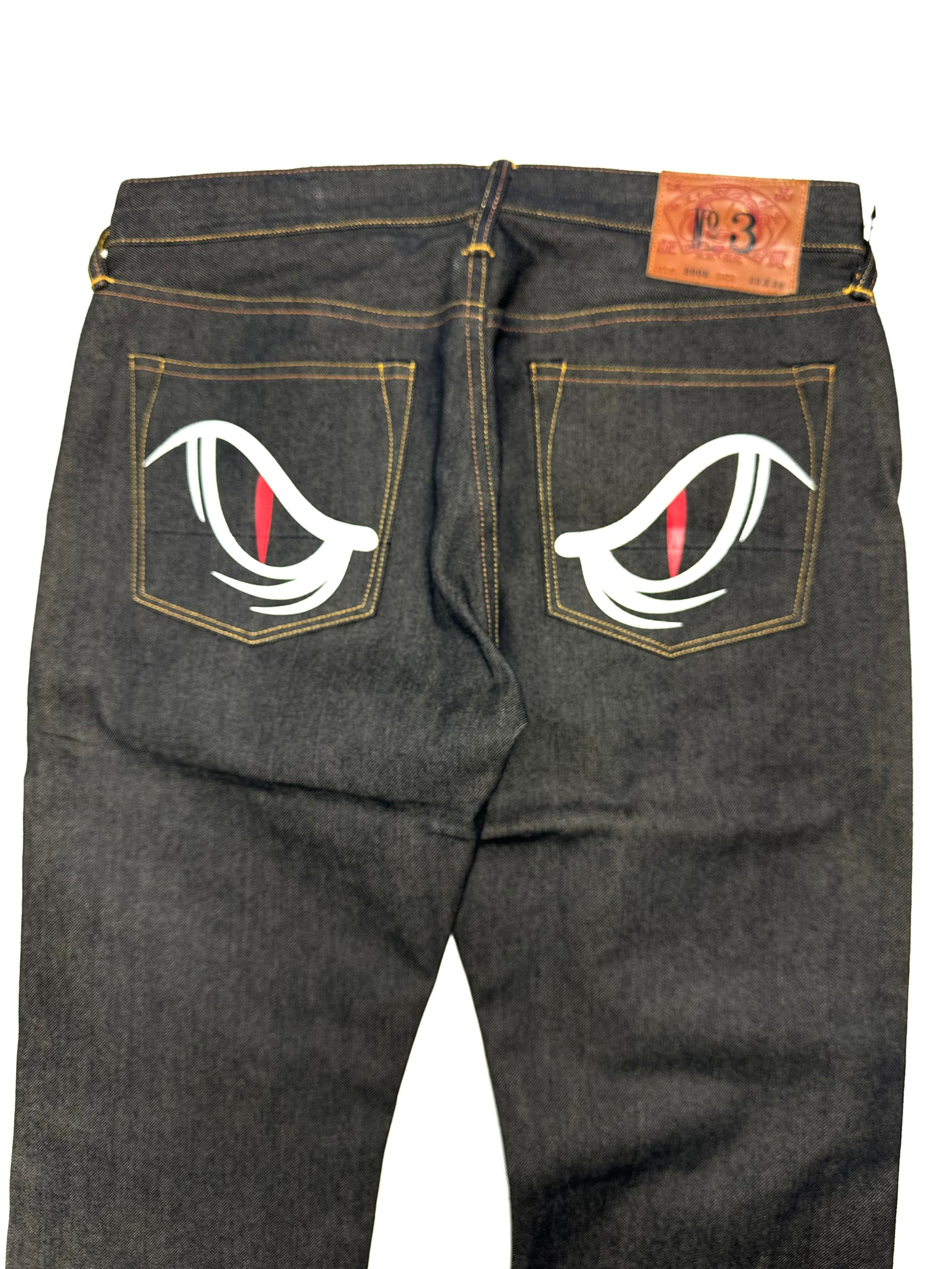 Evisu No.3 EYE Pocket Straight Raw Denim Jean