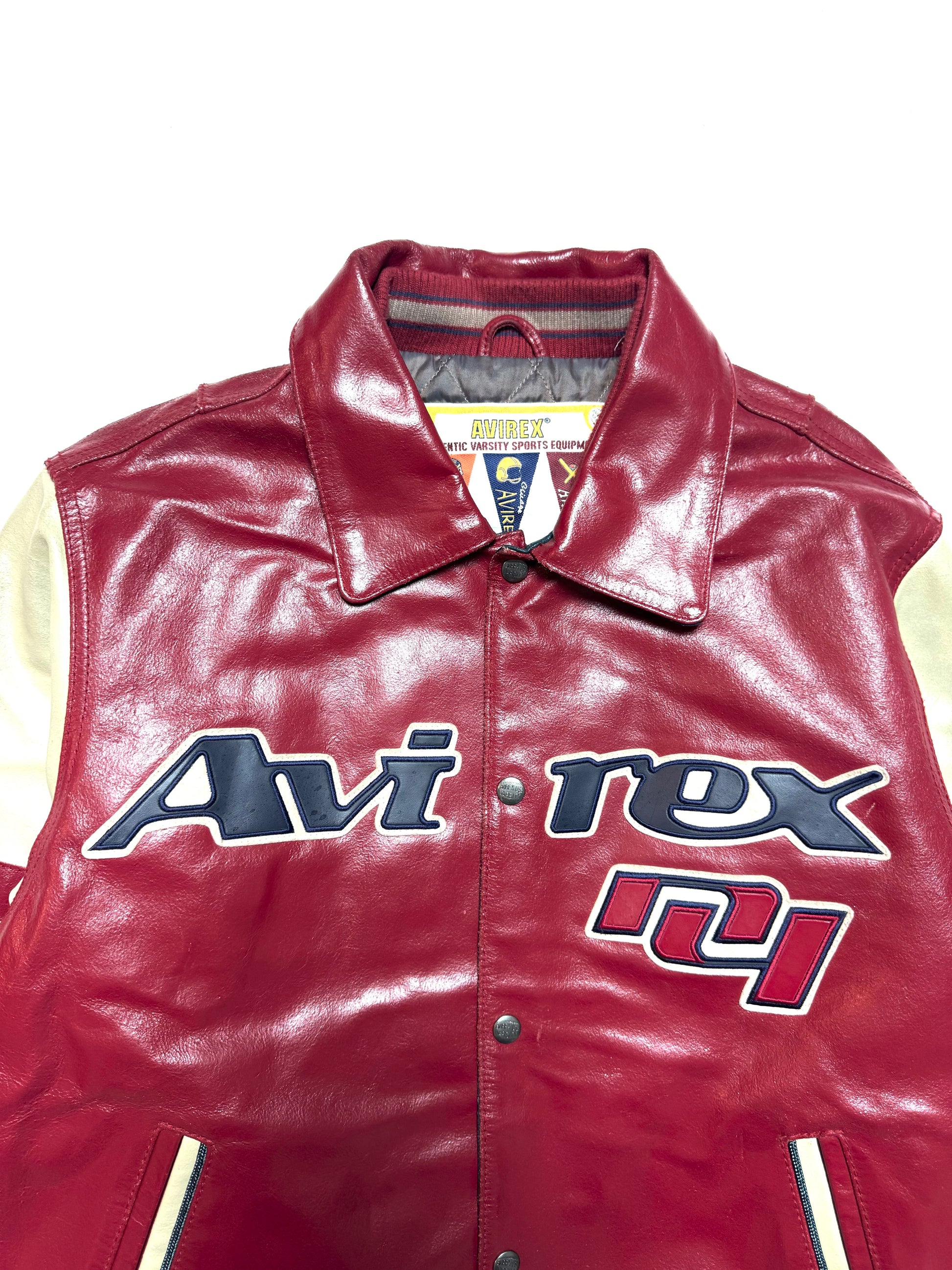 Avirex 90s Atanlantic Hockey League All Star Varisty Black Leather Jacket