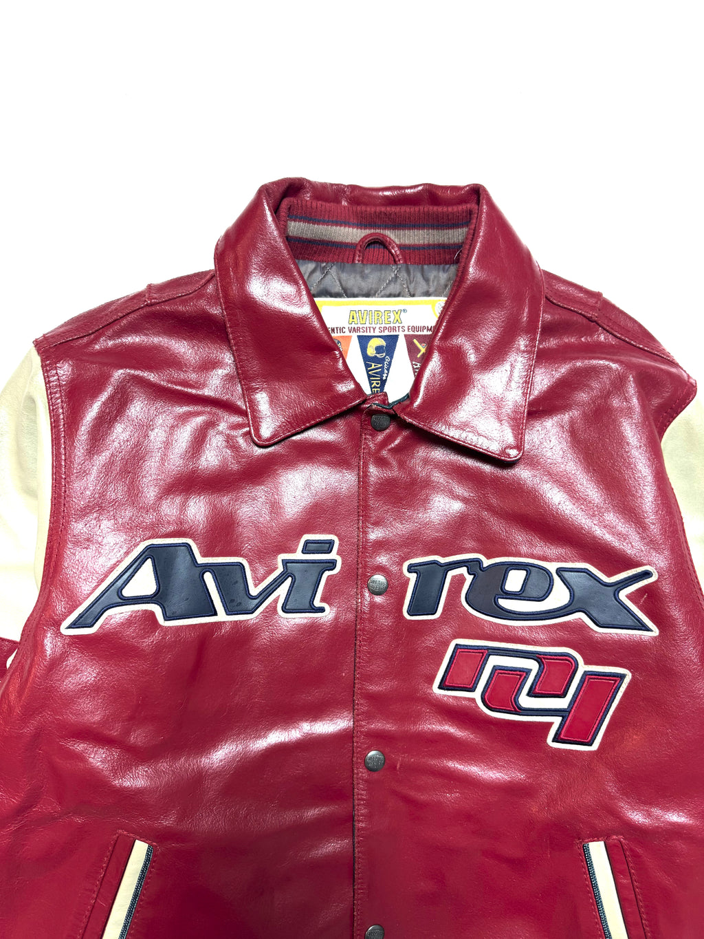 Avirex 90s Atanlantic Hockey League All Star Varisty Black Leather Jacket