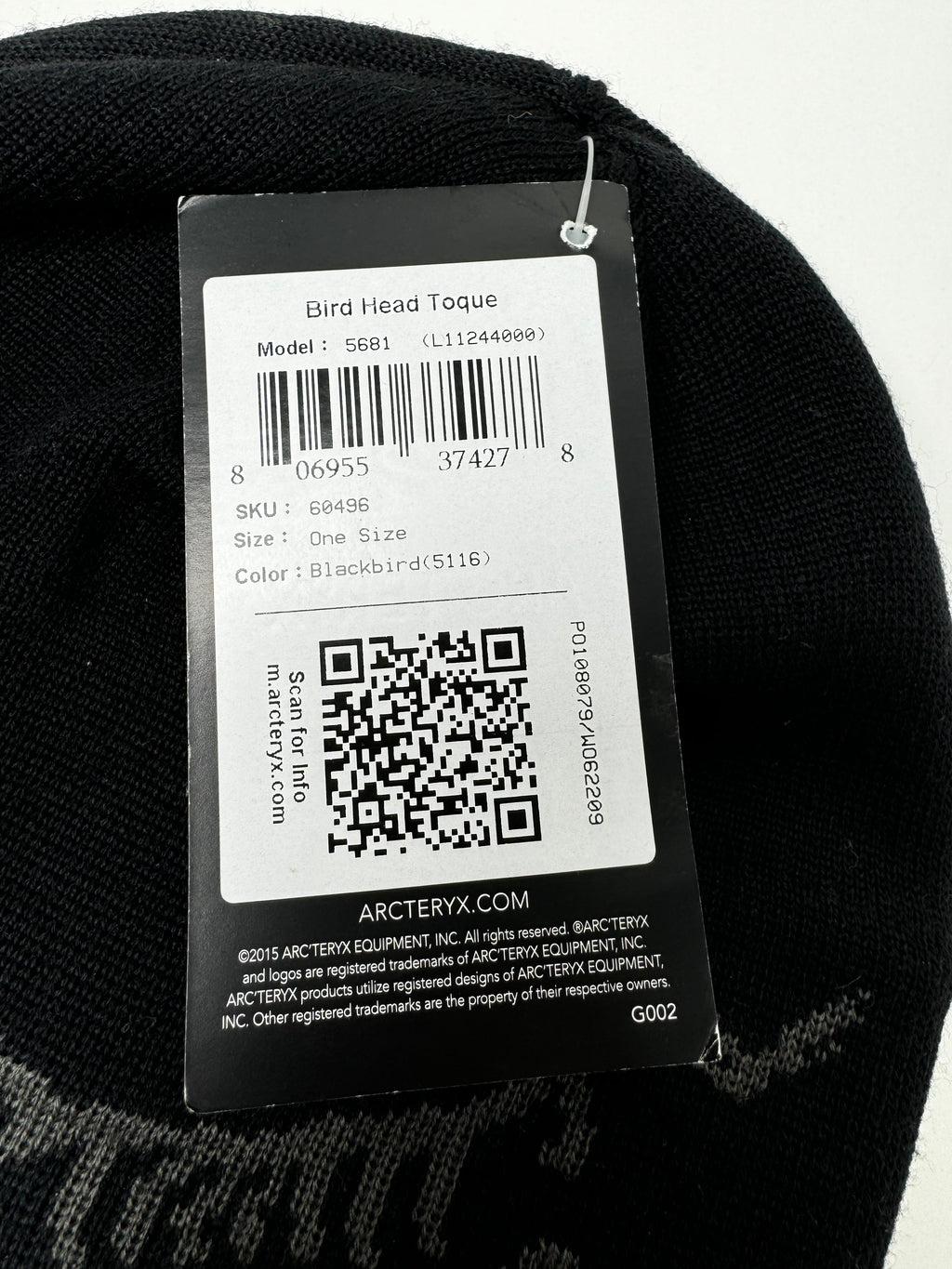 Arc'teryx Black Head Toque Beanie