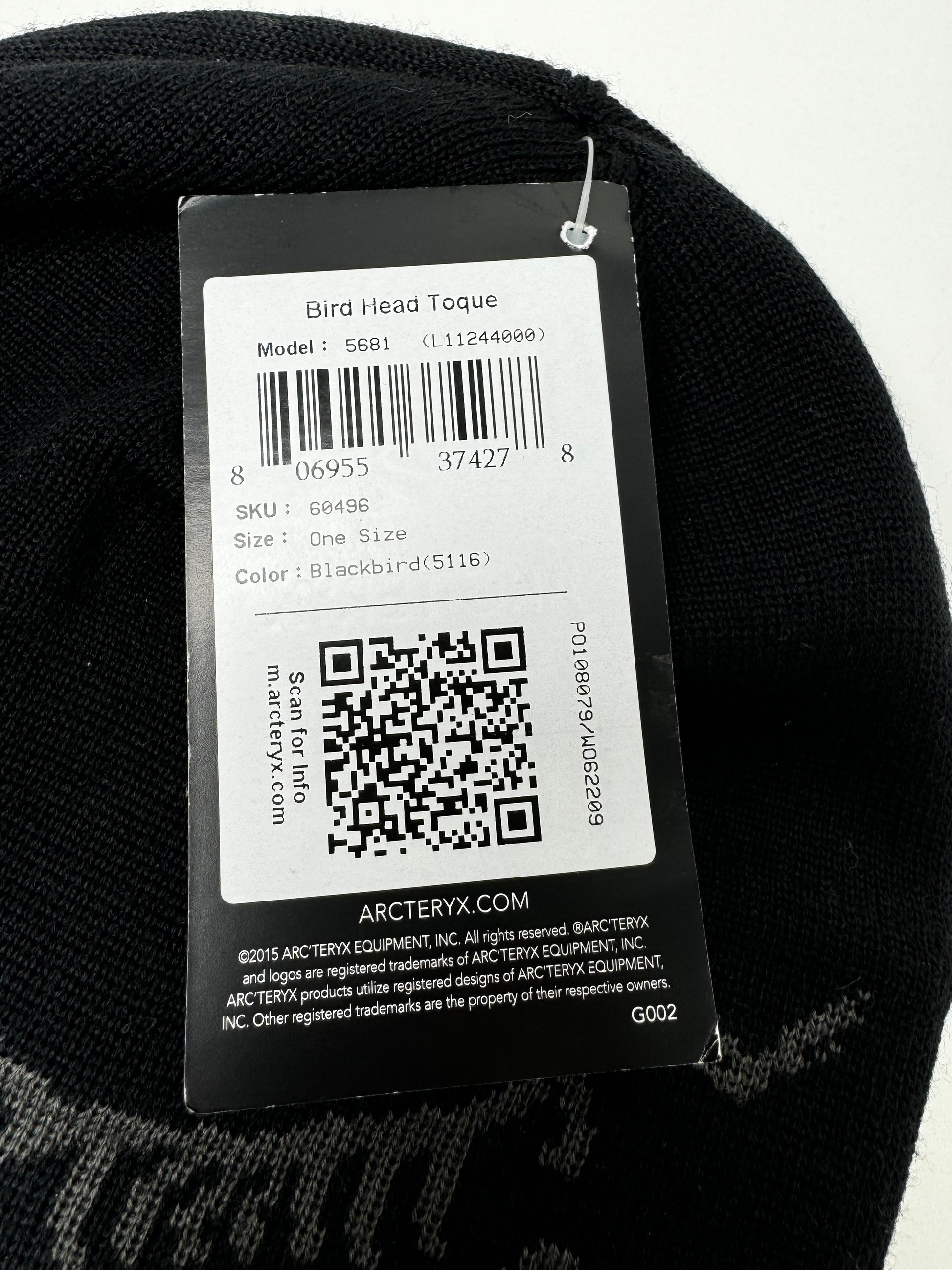 Arc'teryx Black Head Toque Beanie