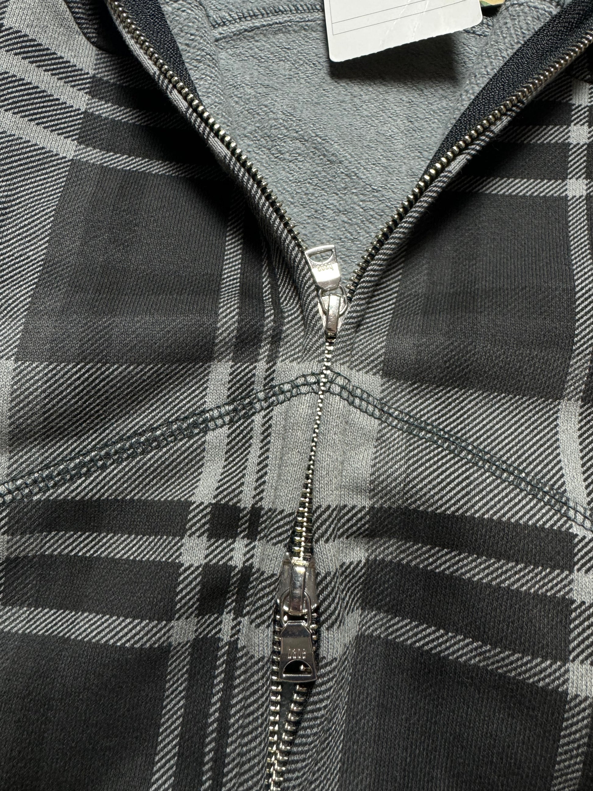 BAPE Dark Gray Check Plaid Full Zip Hoodie 2010s