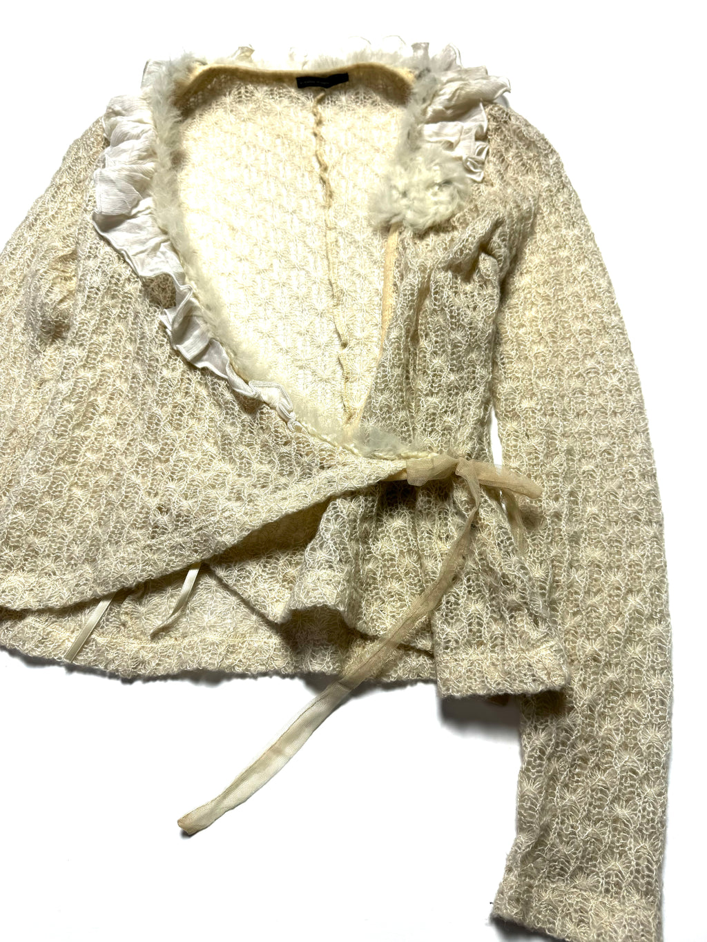 Alexander McQueen Ruffled Fur Collar Knit Top