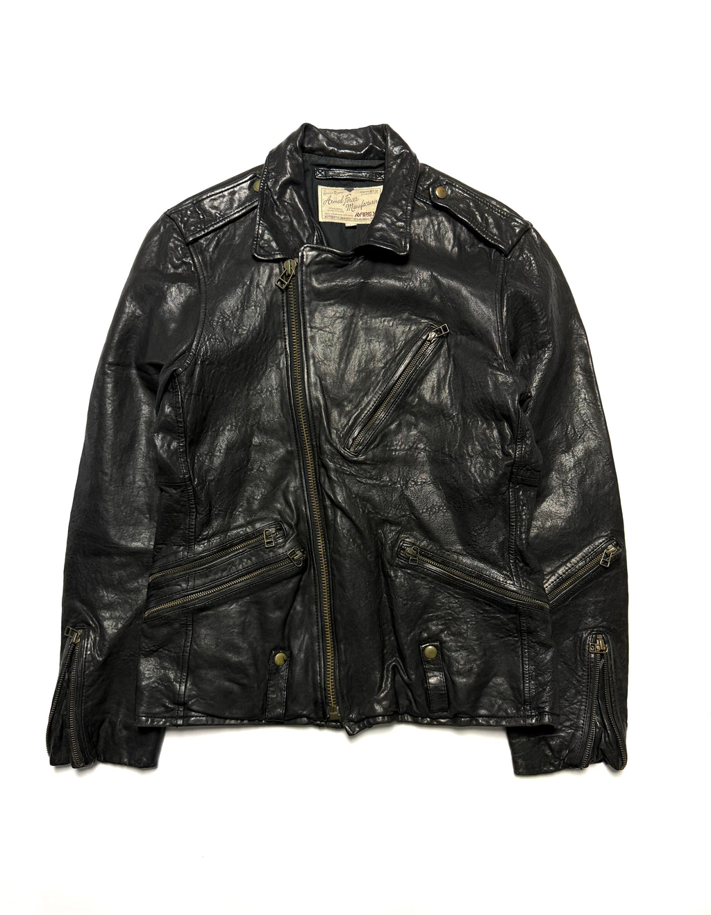 Avirex Lambskin Leather Motorcycle Rider Jacket