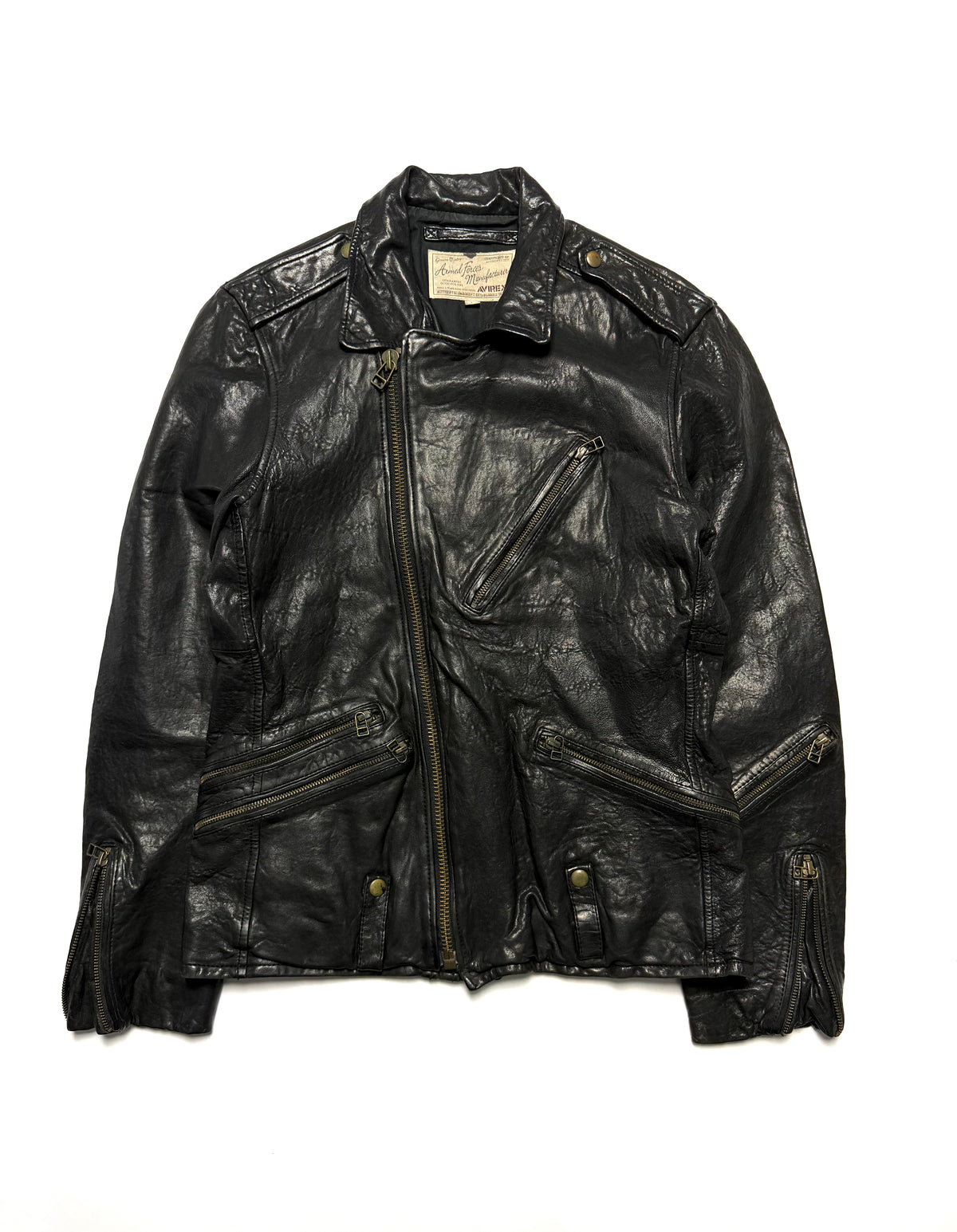 Avirex Lambskin Leather Motorcycle Rider Jacket