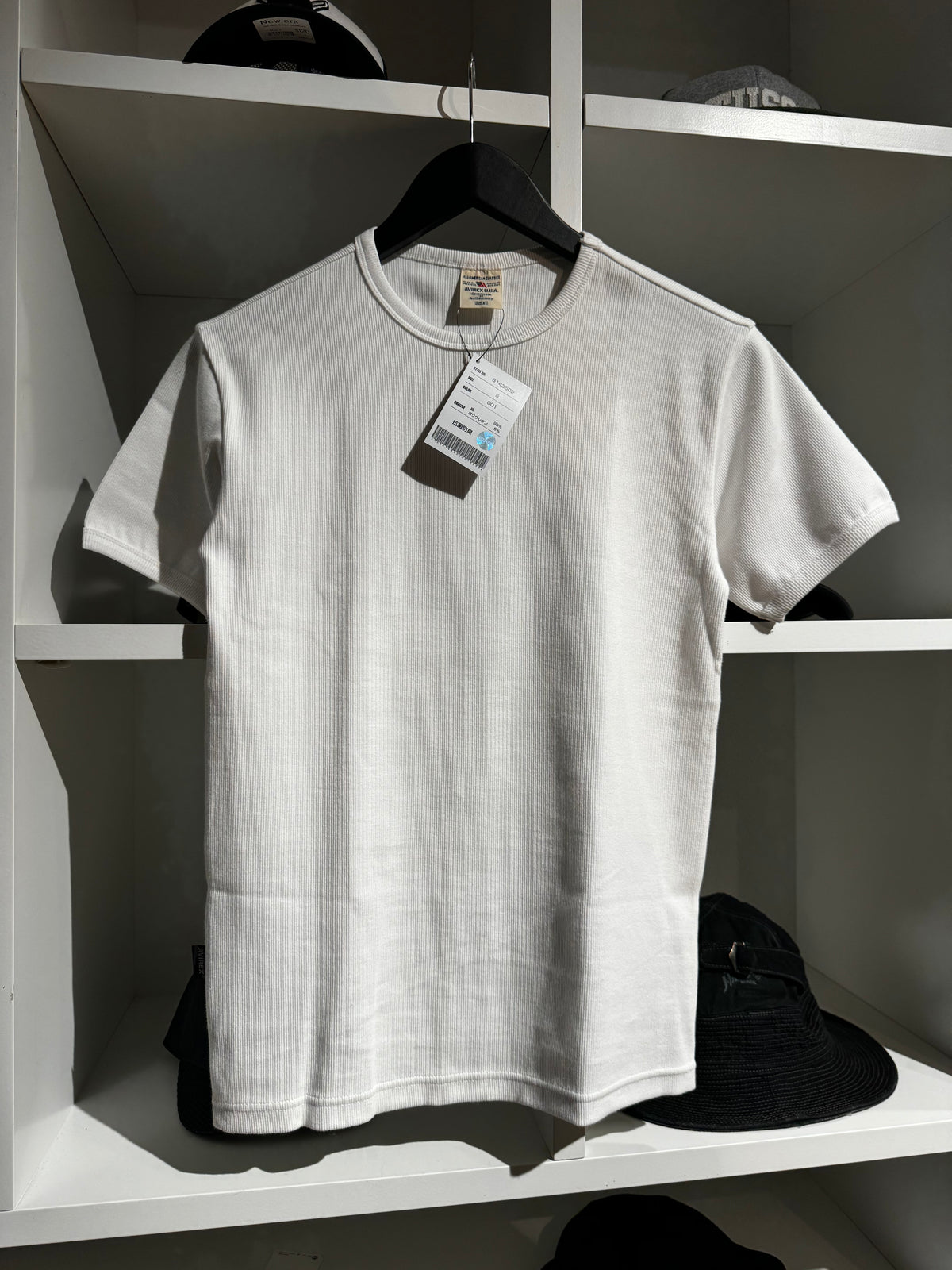 Avirex Ribbed White Short Sleeve