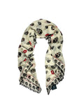 ALEXANDER MCQUEEN Skull Scarf Kiss White