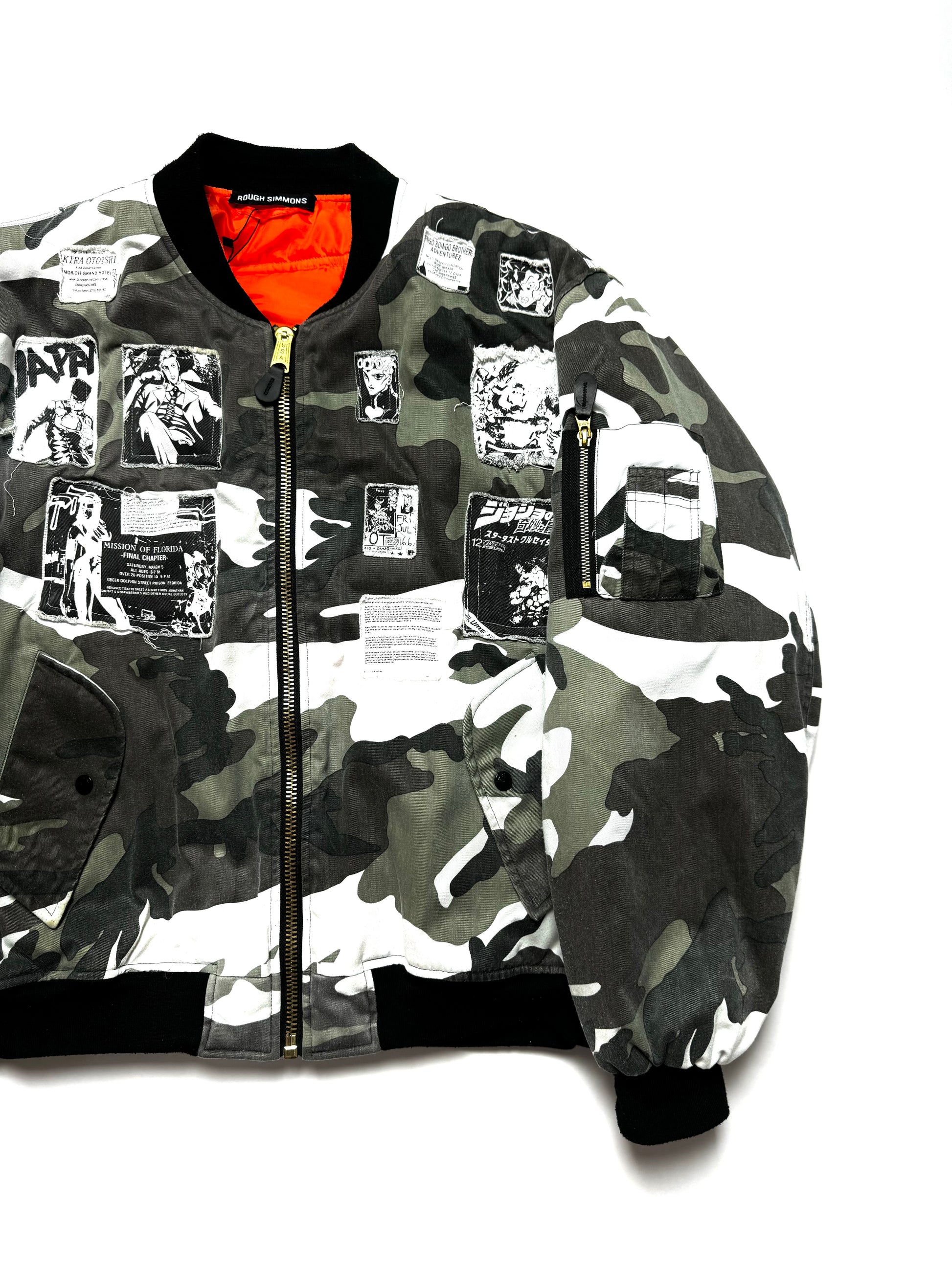 Rough Simmons Anime Bomber Grey Camo Jacket
