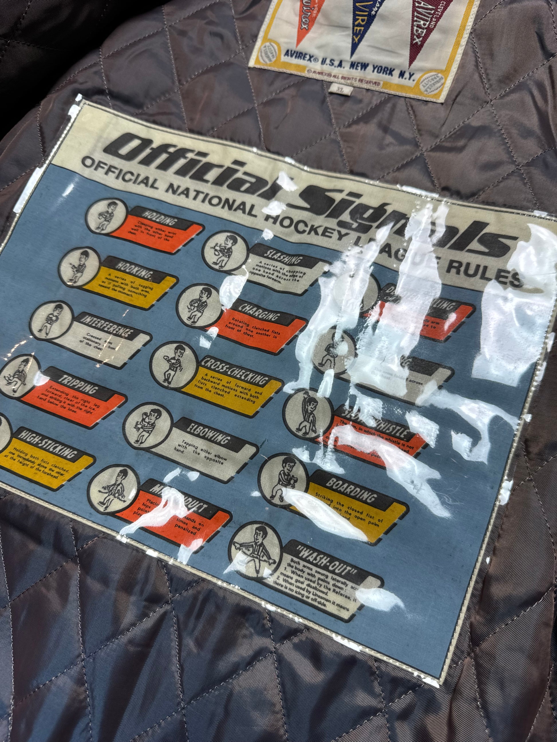 Avirex 90s Atanlantic Hockey League All Star Varisty Black Leather Jacket