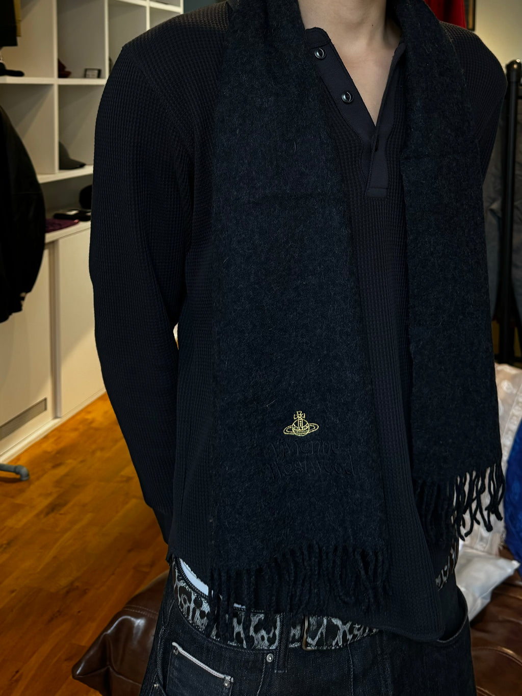 Vivienne Westwood Dark Grey Scarf