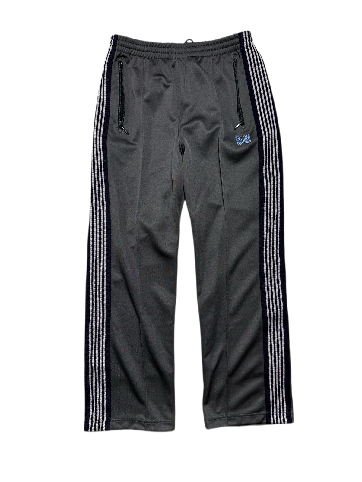 Needles Gunmetal Grey Purple Straight Track Pant