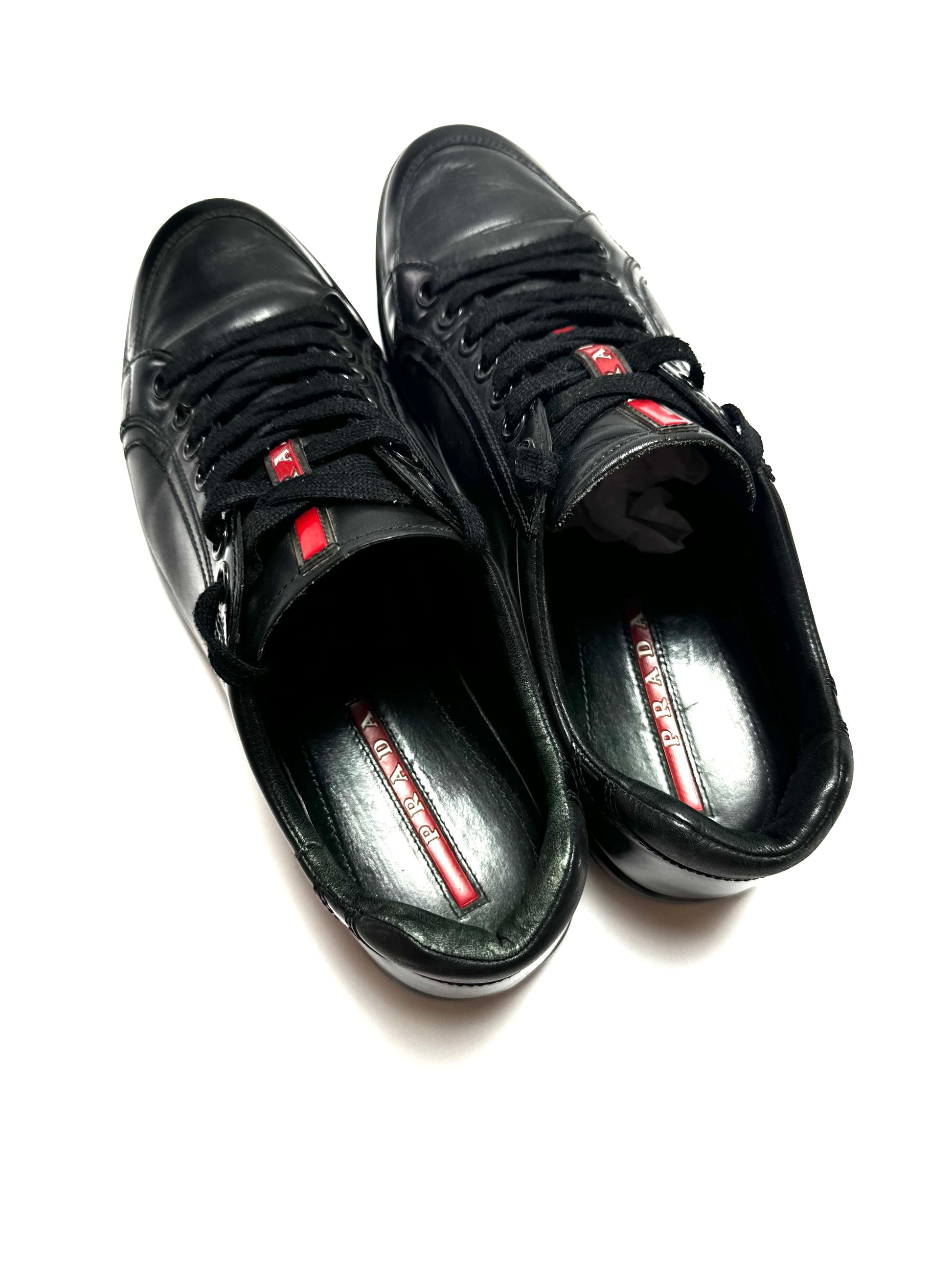 Prada Sport Black Leather Low Top Shoe