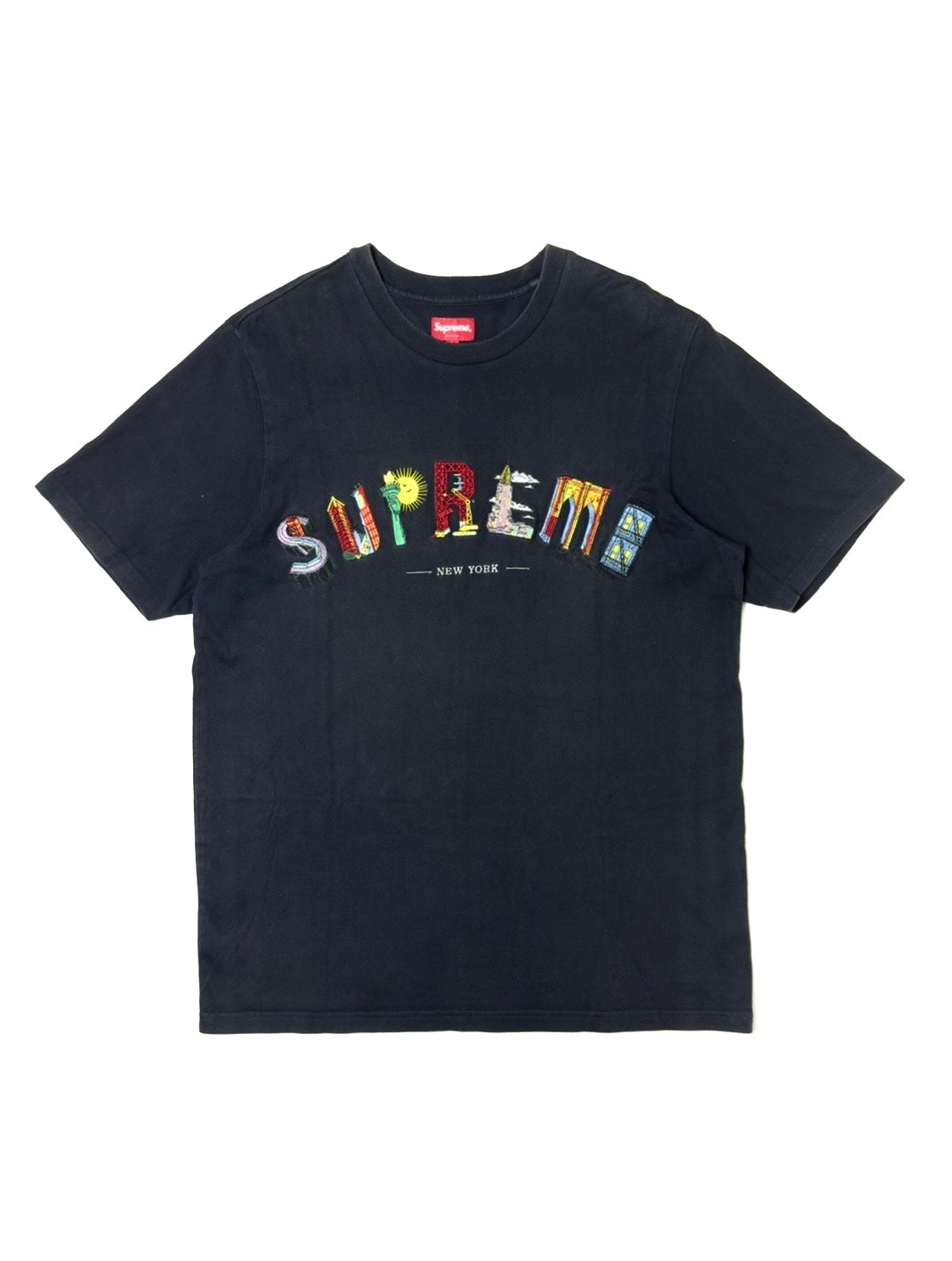 Supreme Supreme City Arc Black Spell-out Embroidery Tee