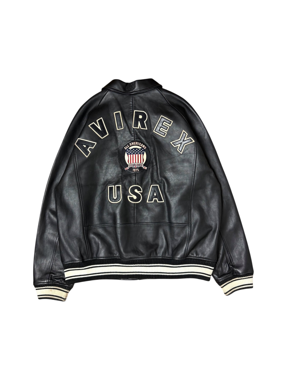 Avirex Black USA Leather Jacket