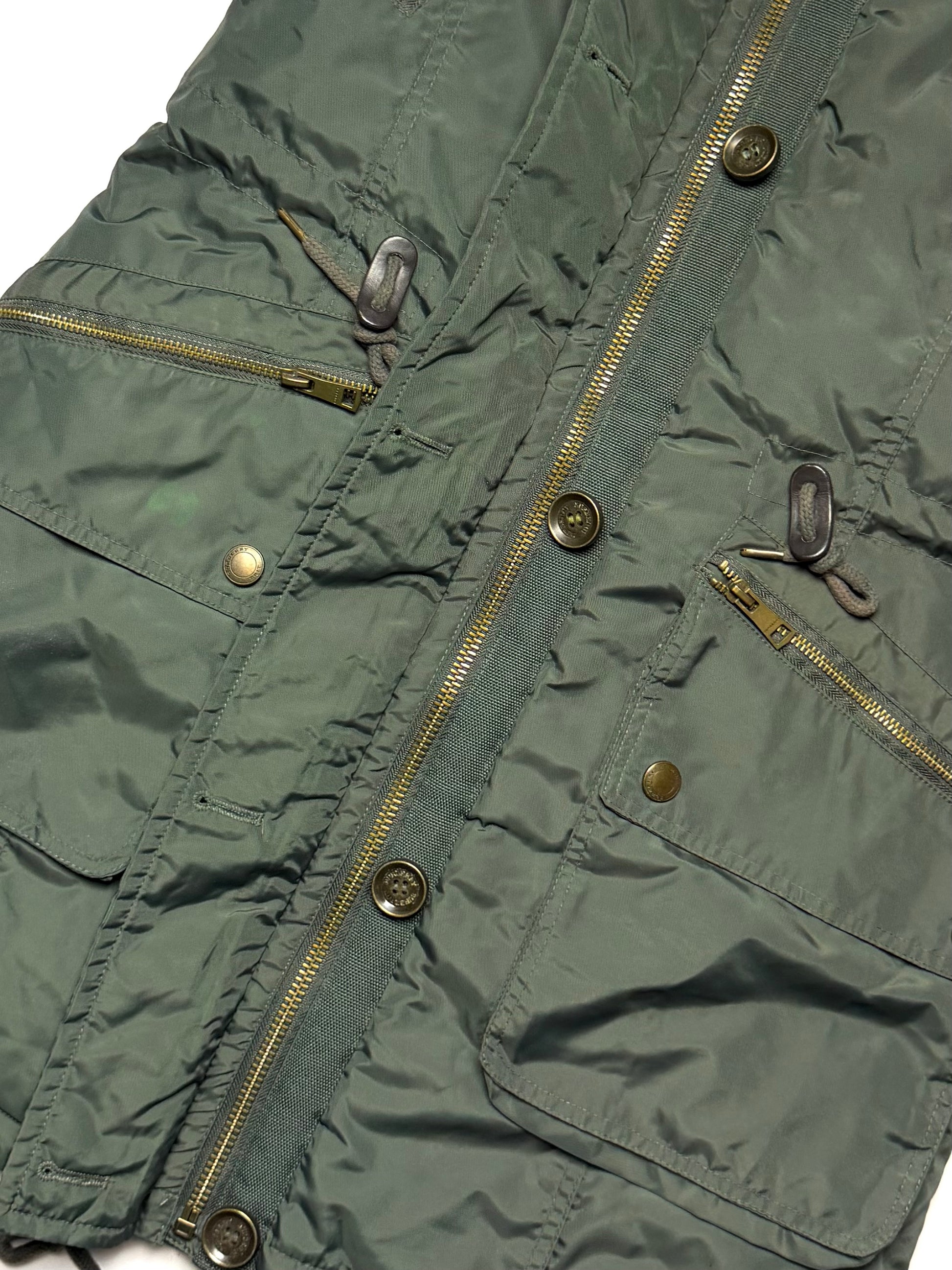 BURBERRY Fur Puffer Coat Khaki
