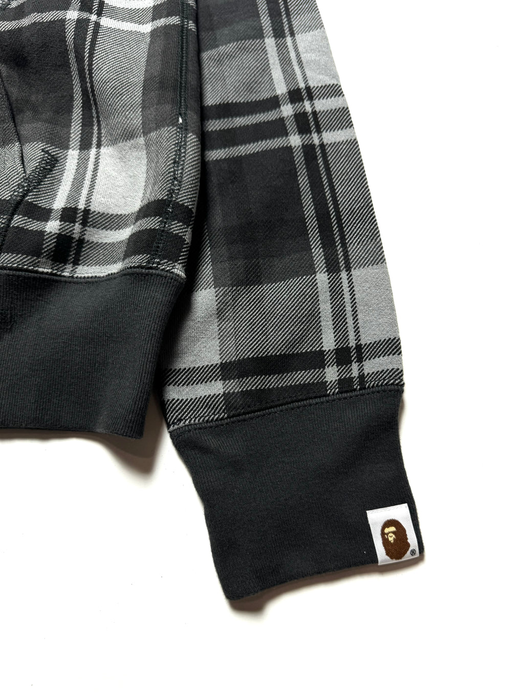 BAPE Dark Gray Check Plaid Full Zip Hoodie 2010s