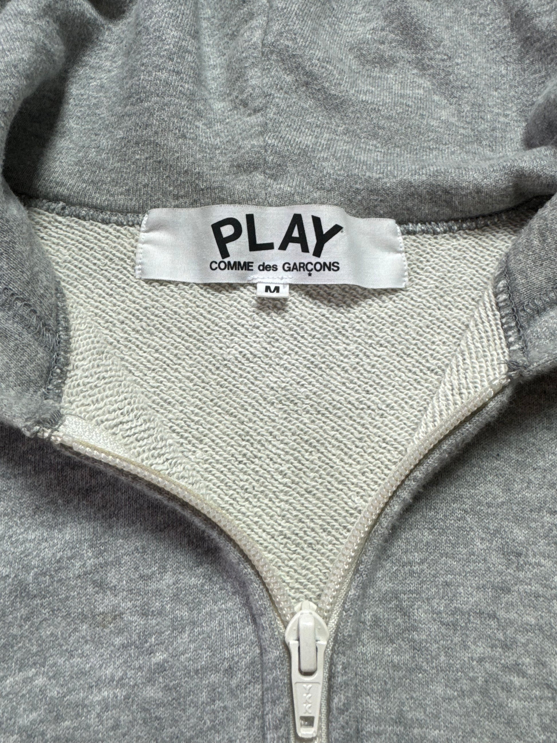 Comme des Garçons Play Grey Zip Hoodie