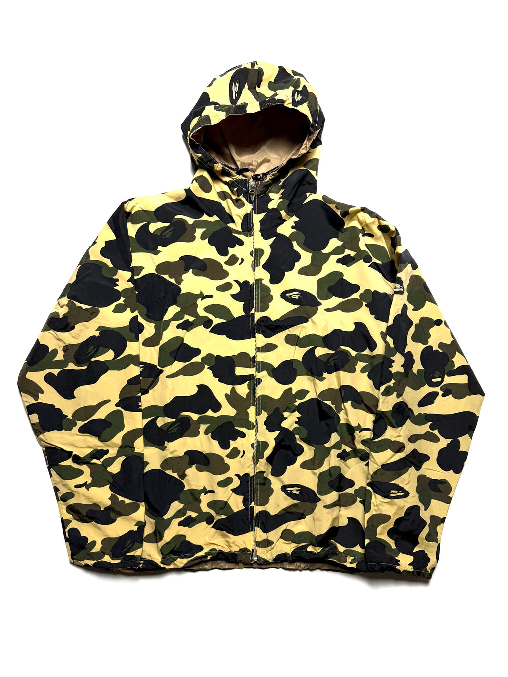 BAPE 1st Yellow Camo Reversible Hooded Jacket 90s