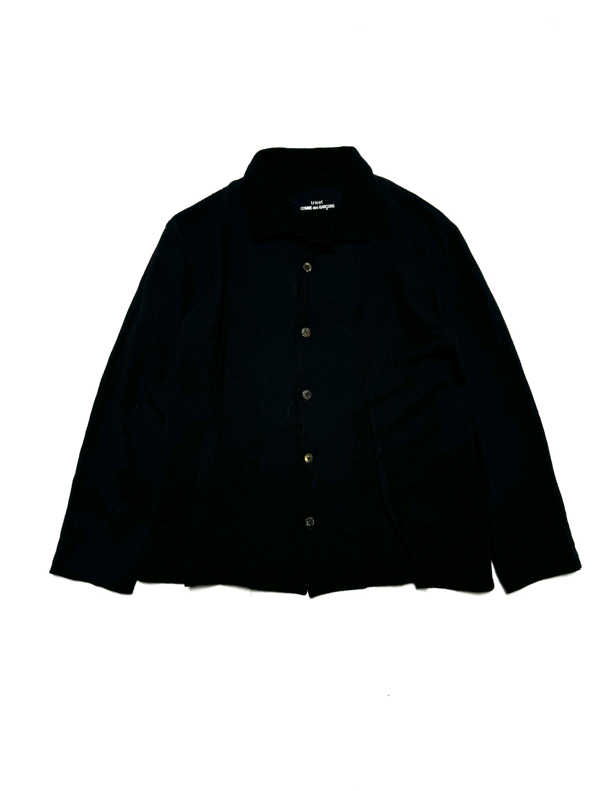 Comme des Garçons Tricot Black Wool Shirt 80s