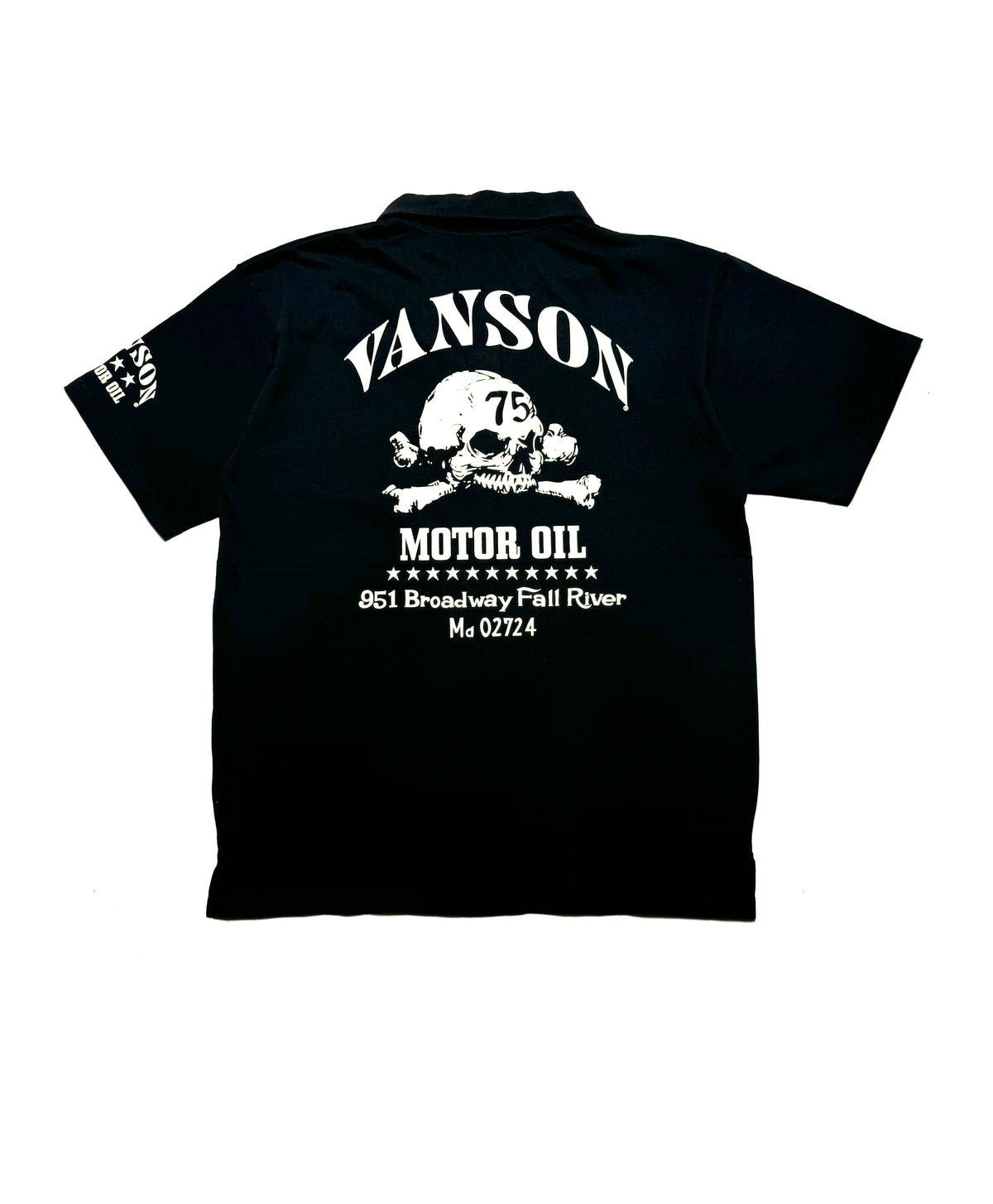 Vanson Skull Black Polo Shirt