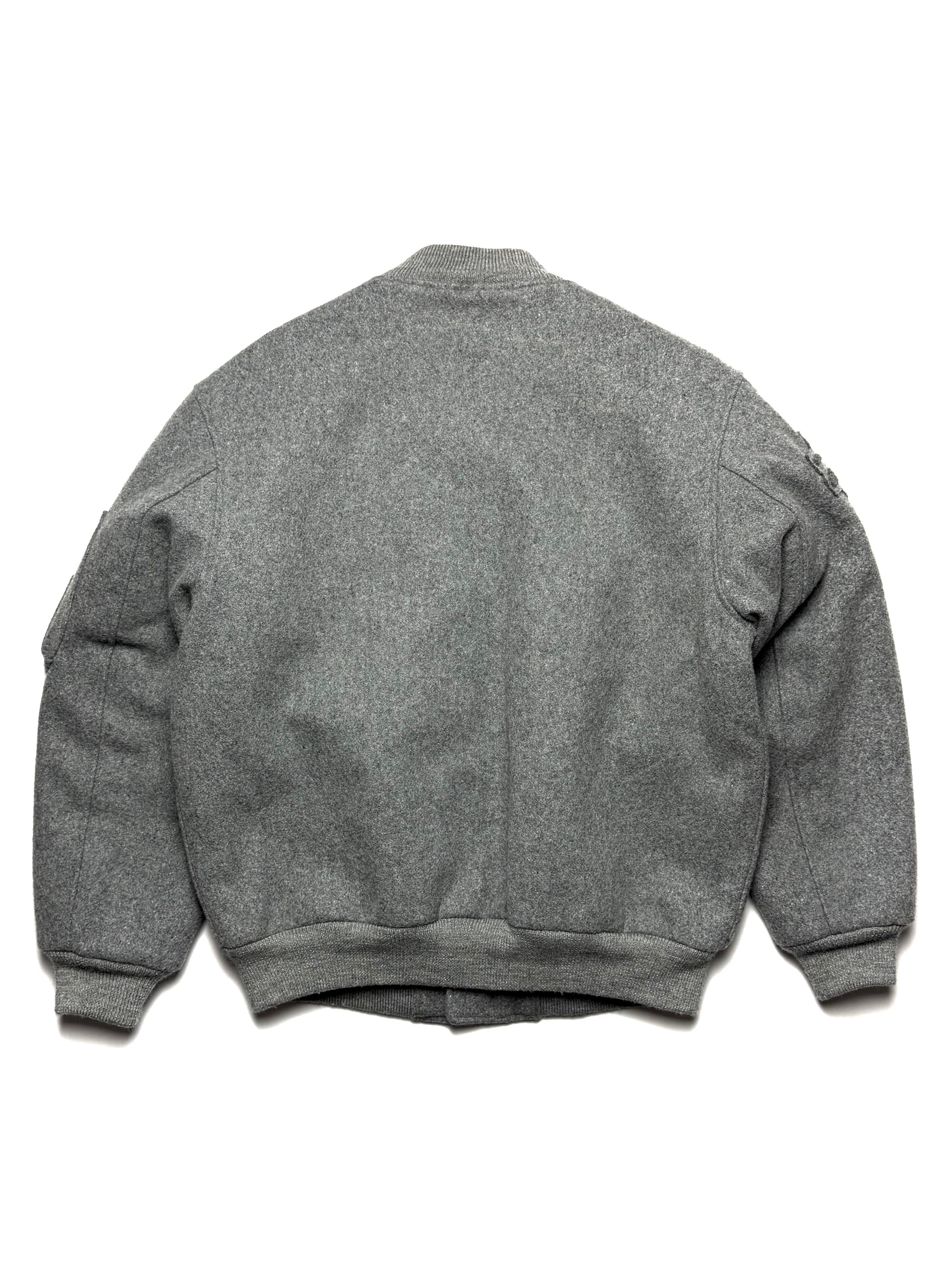Stussy 2000s Wool Grey Varsity Skull Jacket