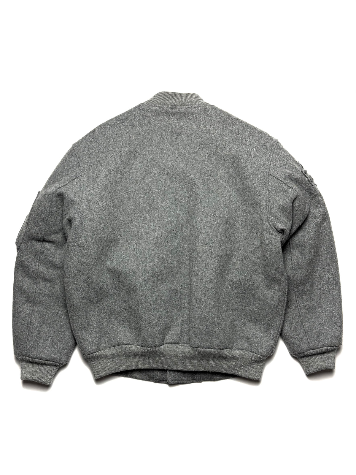 Stussy 2000s Wool Grey Varsity Skull Jacket